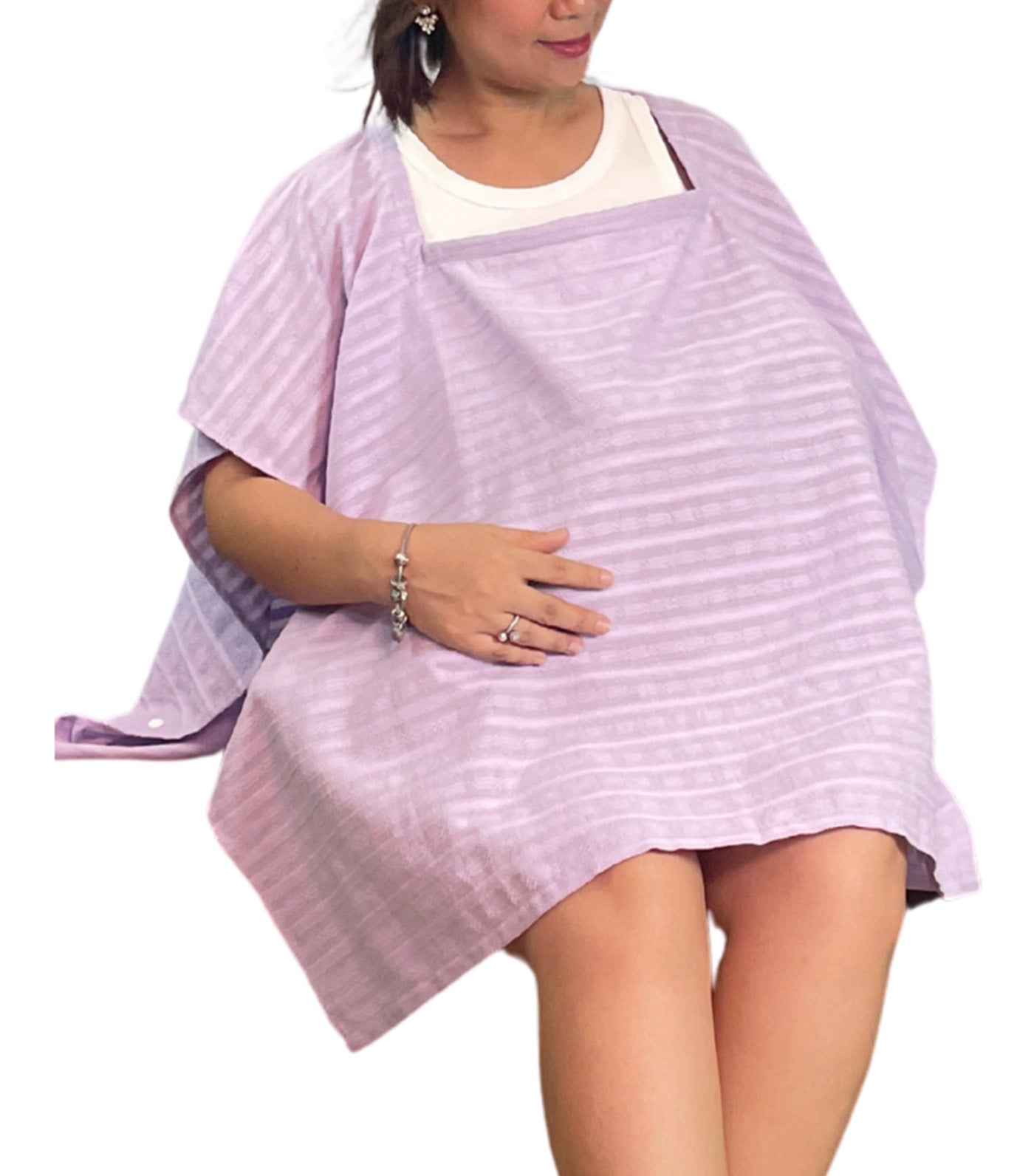 Poncho Nursing Covers with Stiffener Textured Cotton