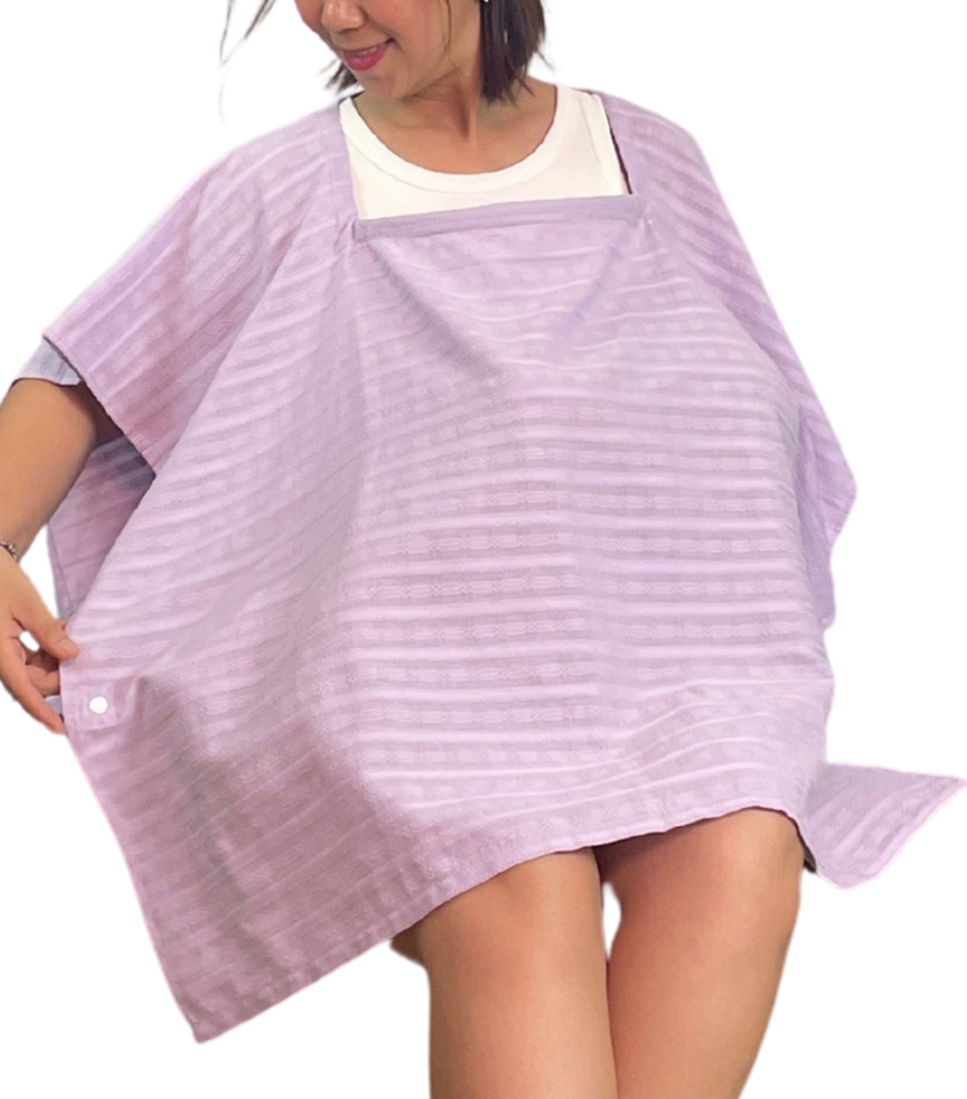 Poncho Nursing Covers with Stiffener Textured Cotton
