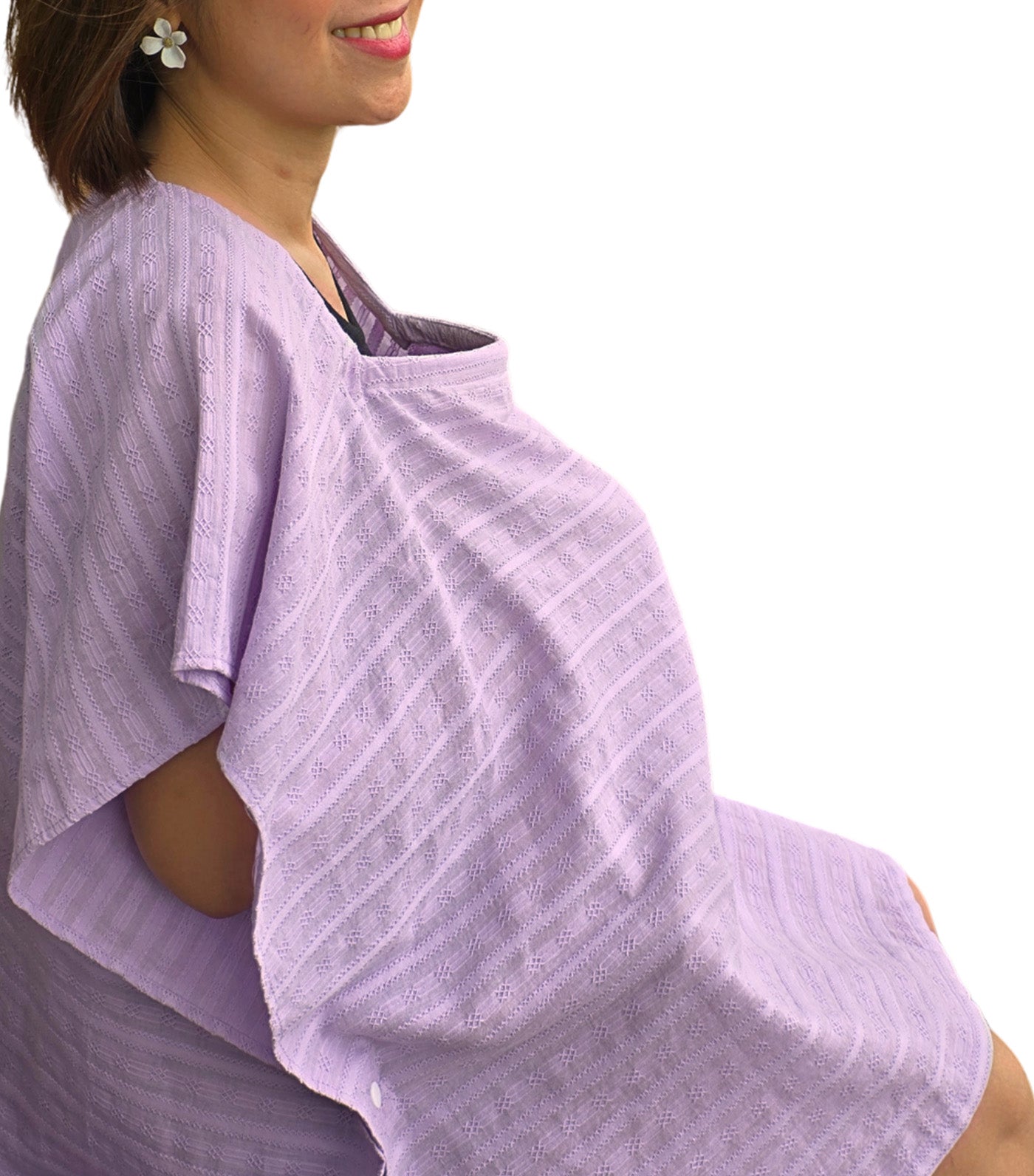 Poncho Nursing Covers with Stiffener Textured Cotton