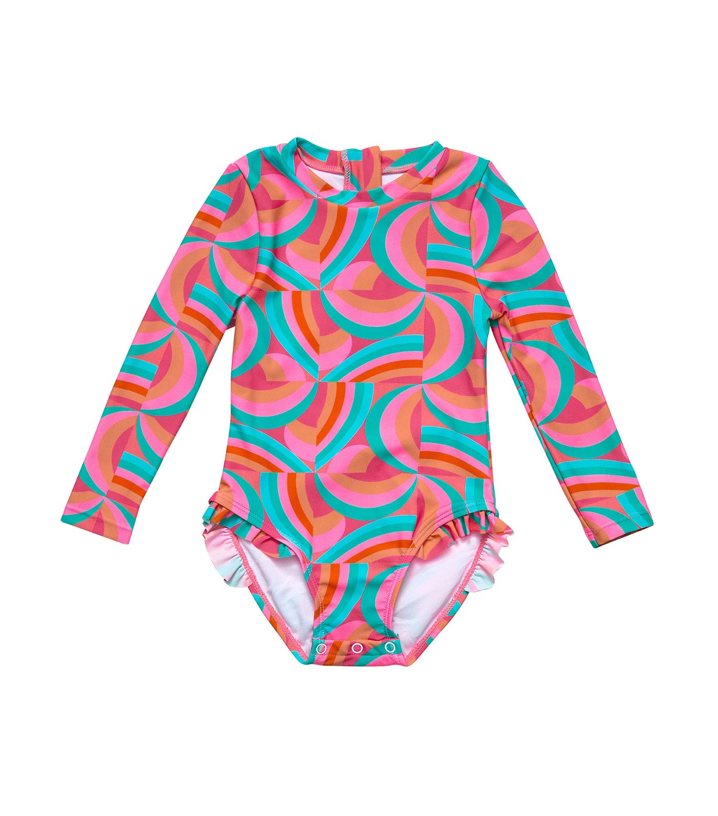 Geo Melon Sustainable Longsleeved Surf Suit Red