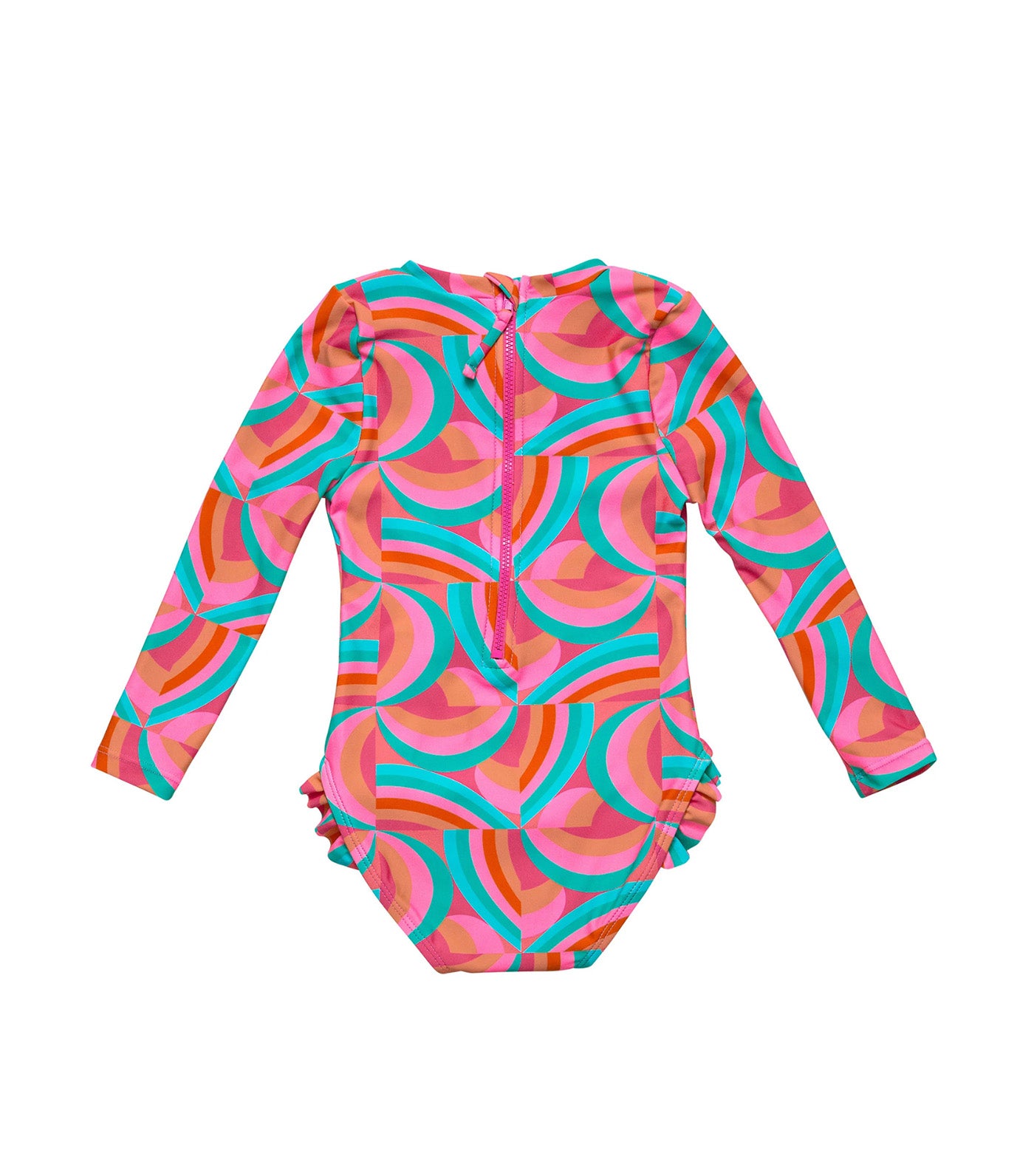 Geo Melon Sustainable Longsleeved Surf Suit Red