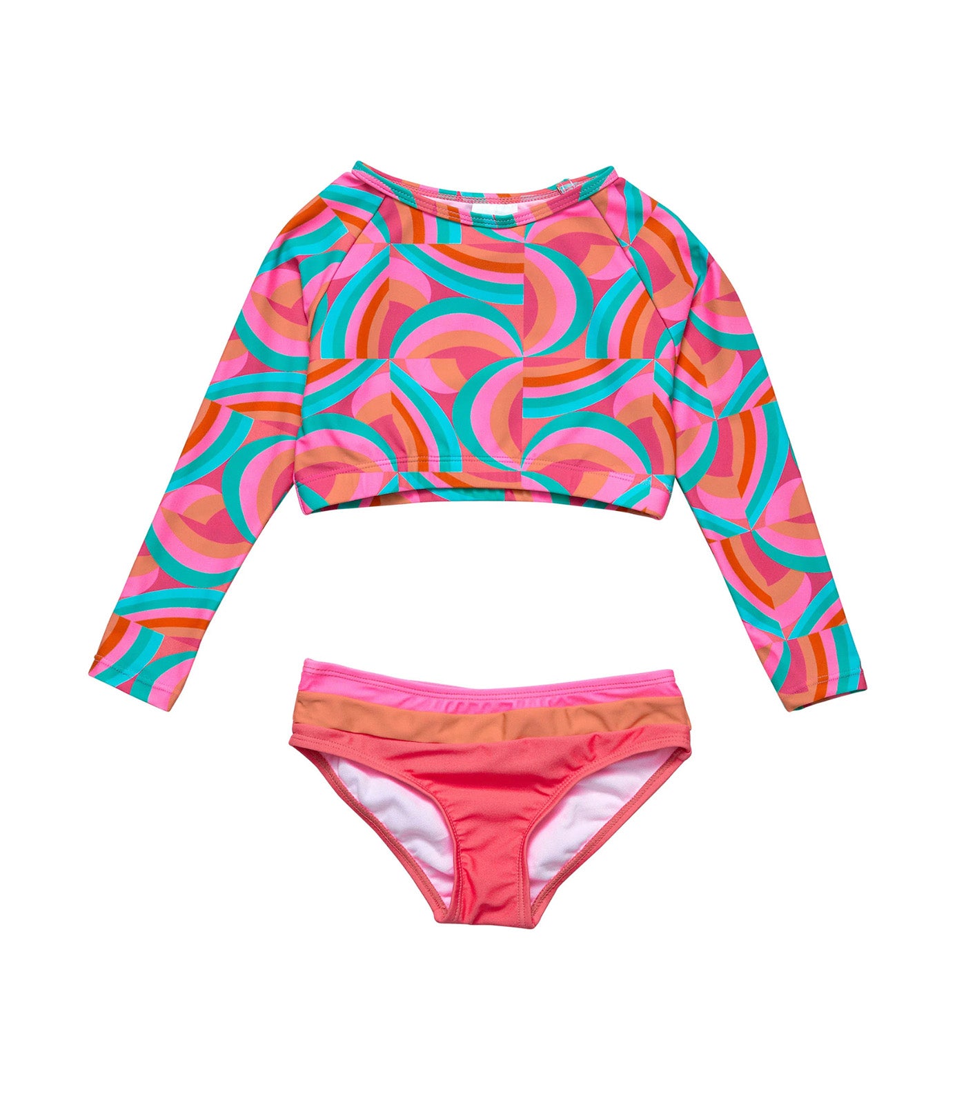 Geo Melon Sustainable Crop Longsleeved Rash Top Set Red