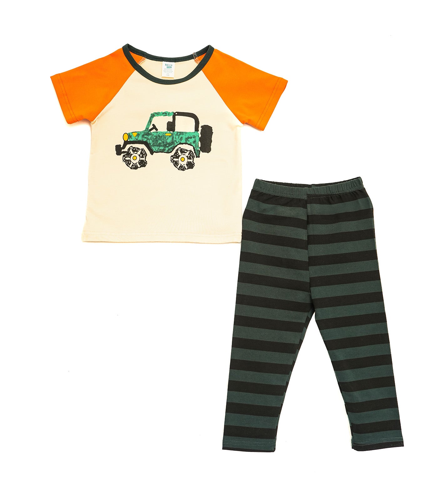 Boys Short Sleeve Top and Bottom Car