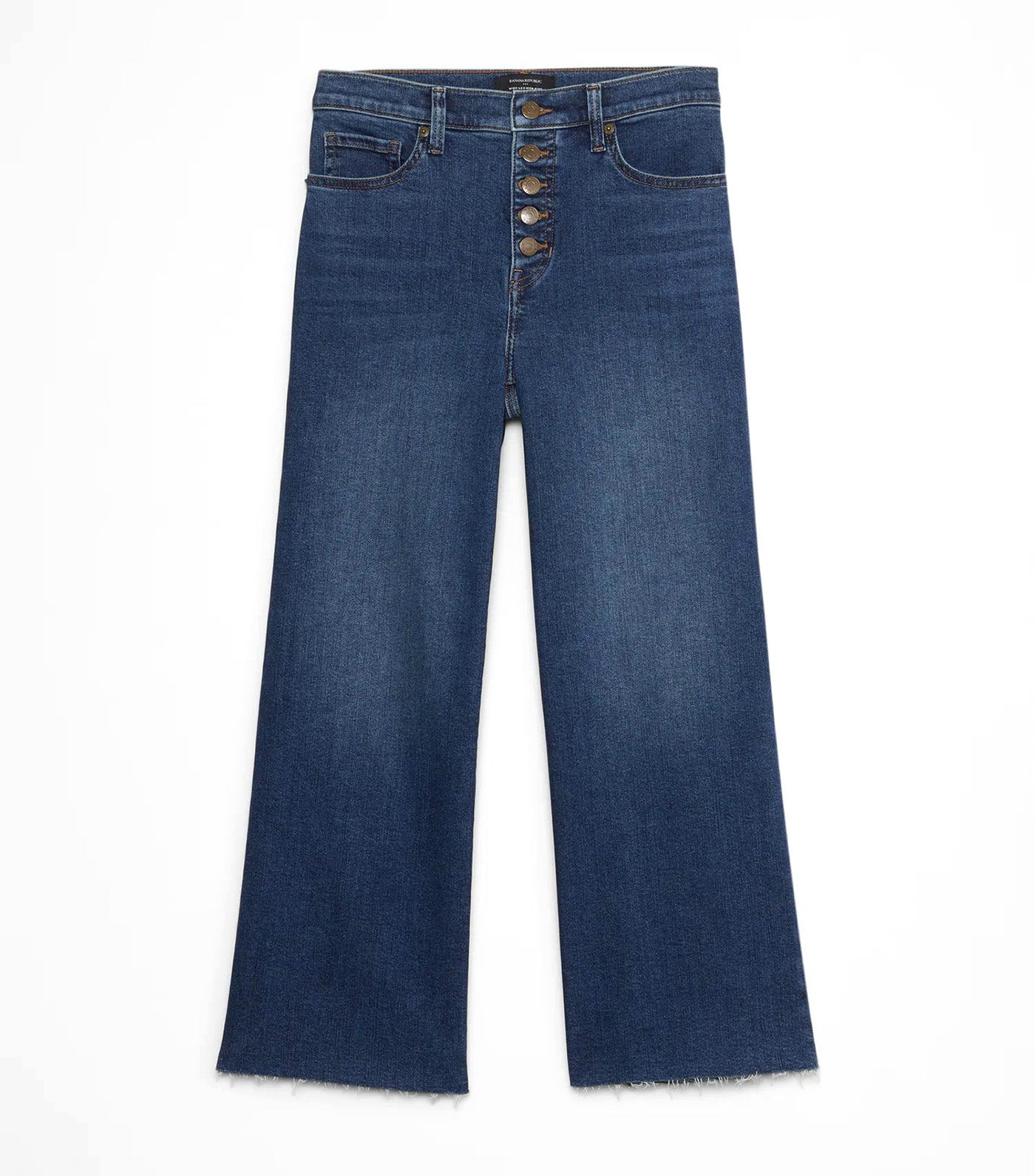 Wide-Leg High-Rise Cropped Jean Dark Wash