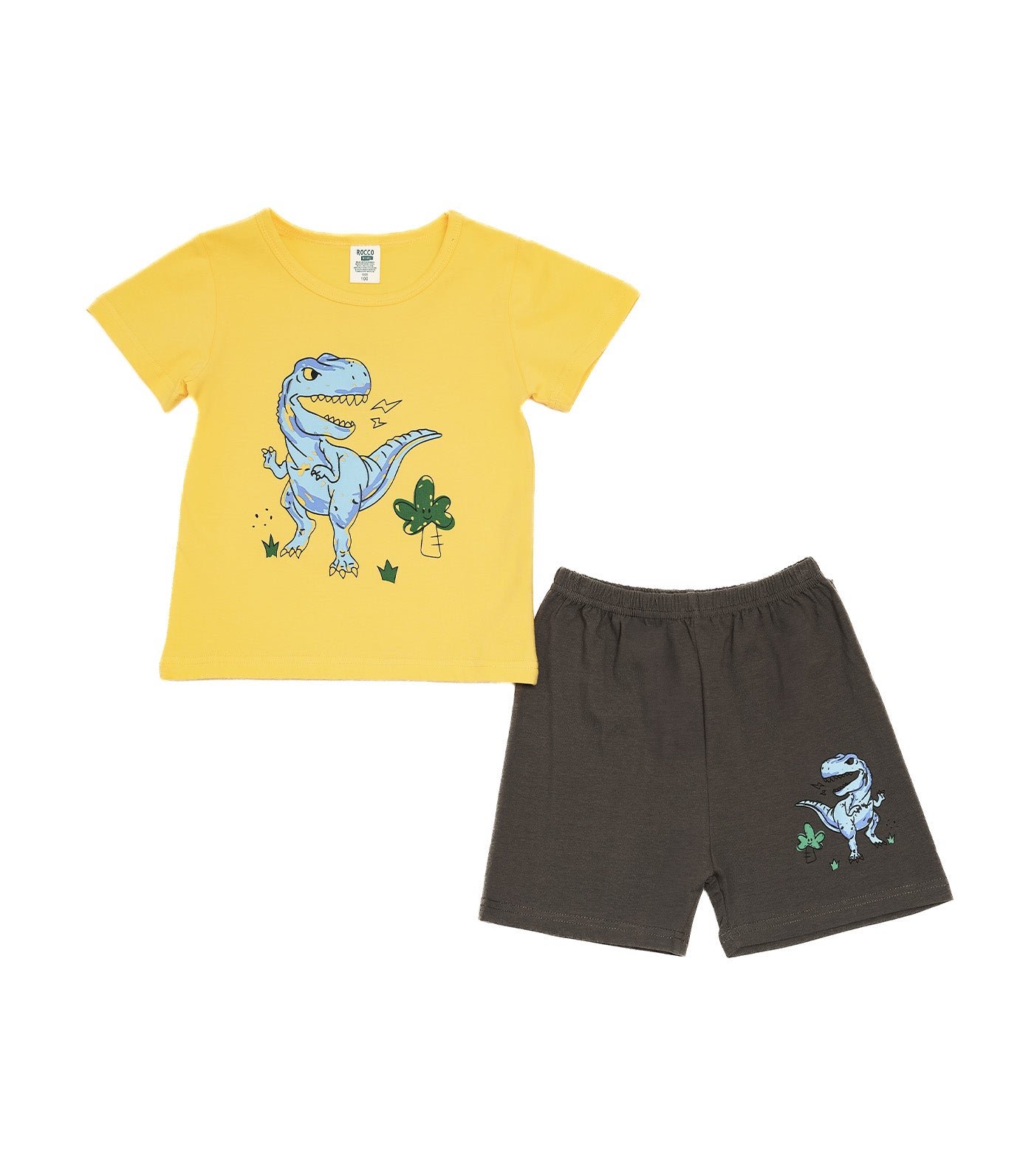 Boys Lounge Wear Collection Short Sleeve Top and Bottom T-rex Print