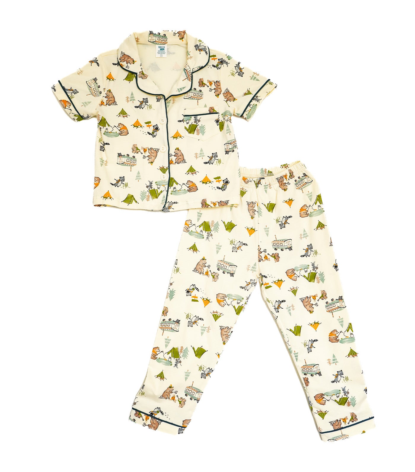 Boys Lounge Wear Collection Short Sleeve Top with Pajama Set Bear Camp