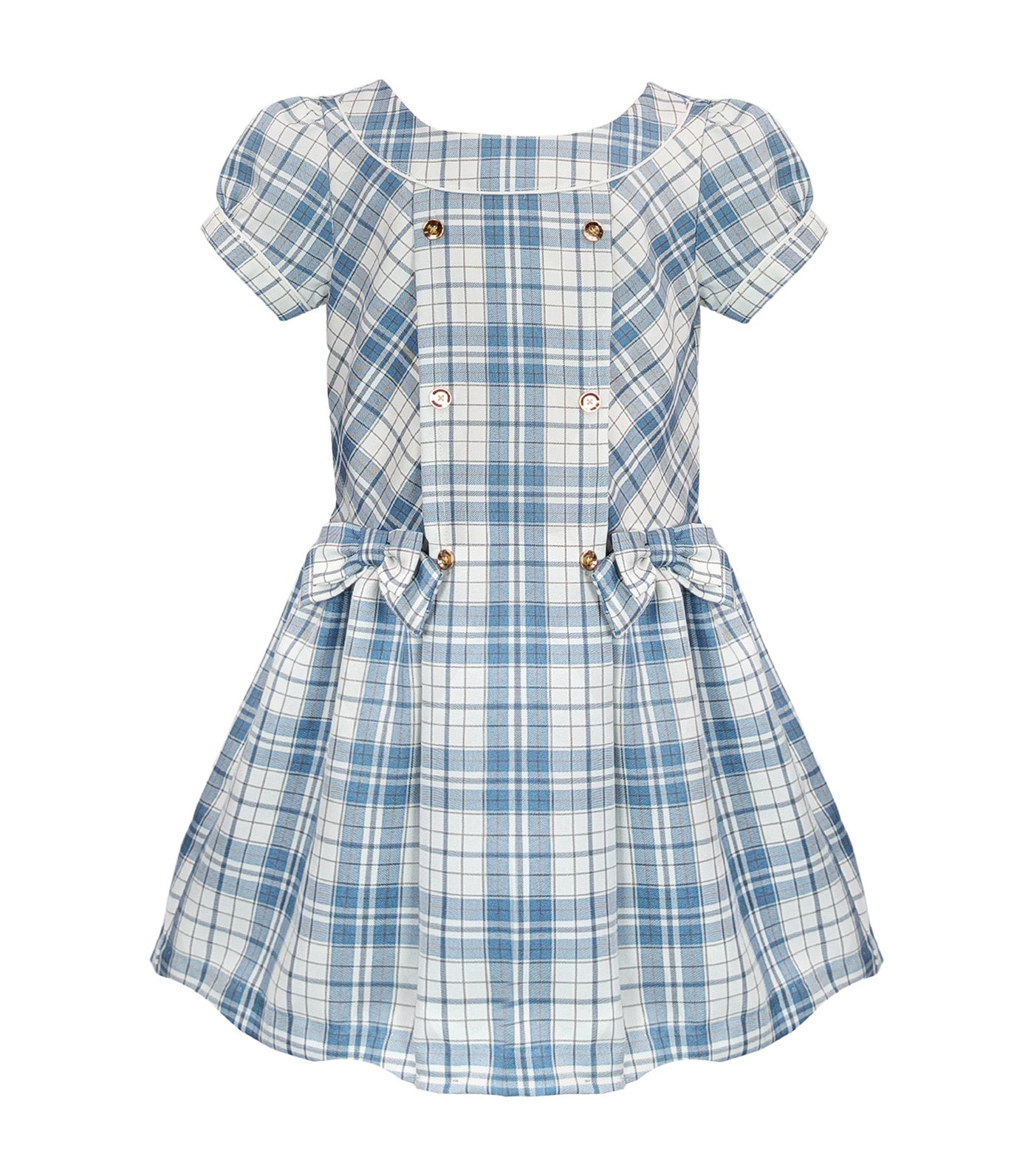 Maeva Girls Checkered Dress Blue
