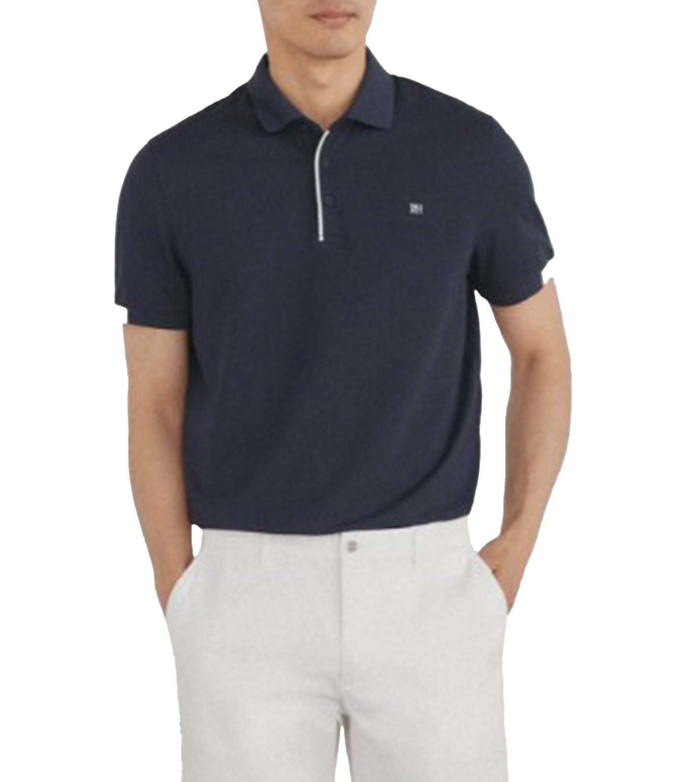 Pedro del Hierro Contrast Cuff Polo Shirt Navy