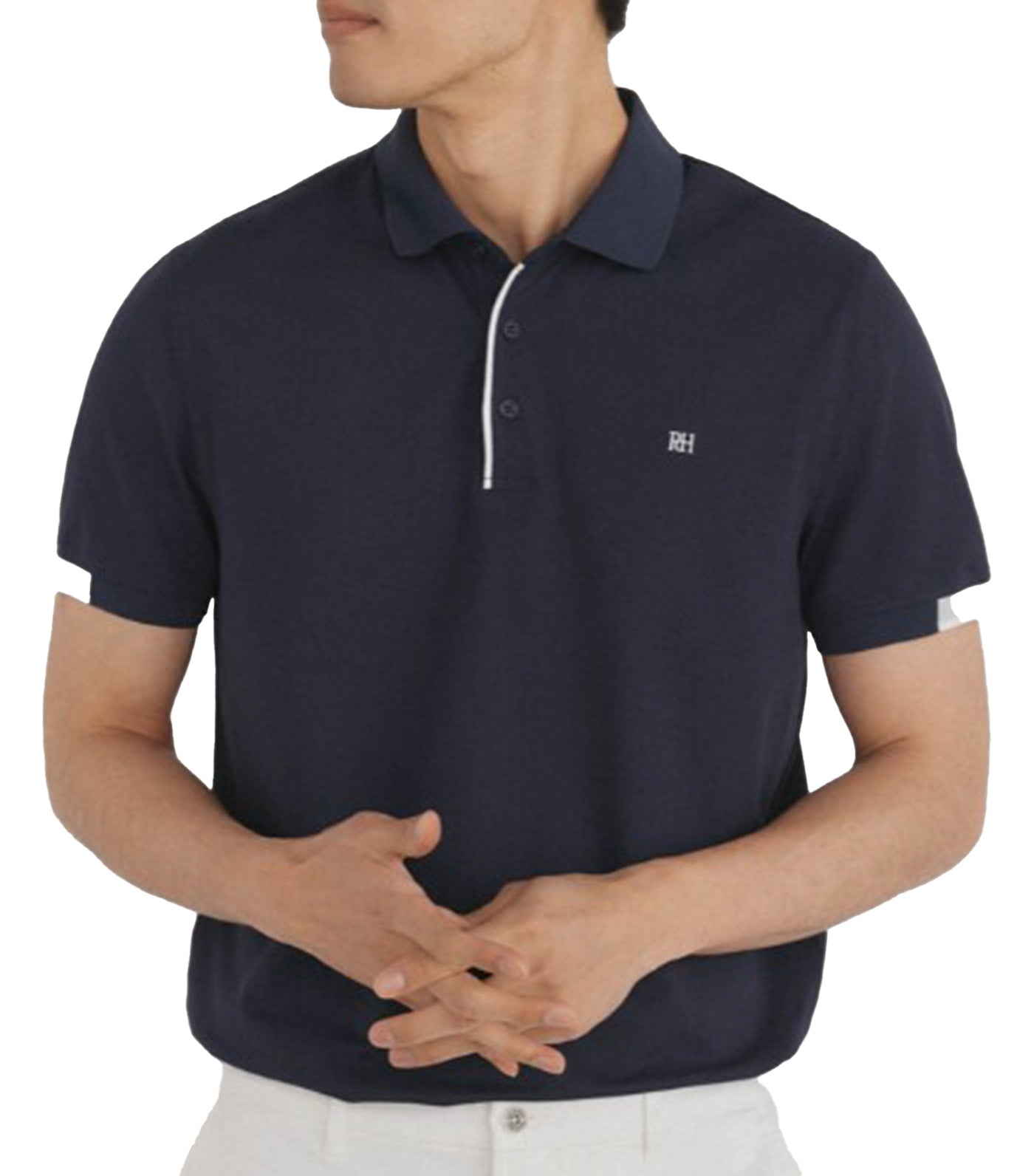 Pedro del Hierro Contrast Cuff Polo Shirt Navy