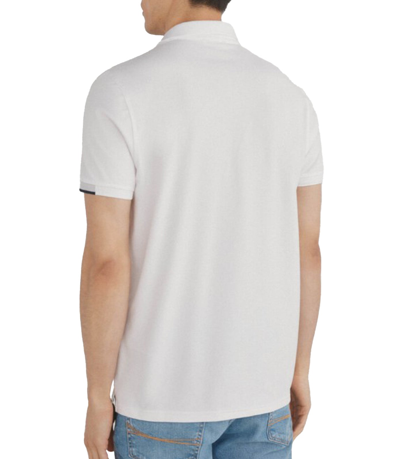 Pedro del Hierro Contrast Cuff Polo Shirt White