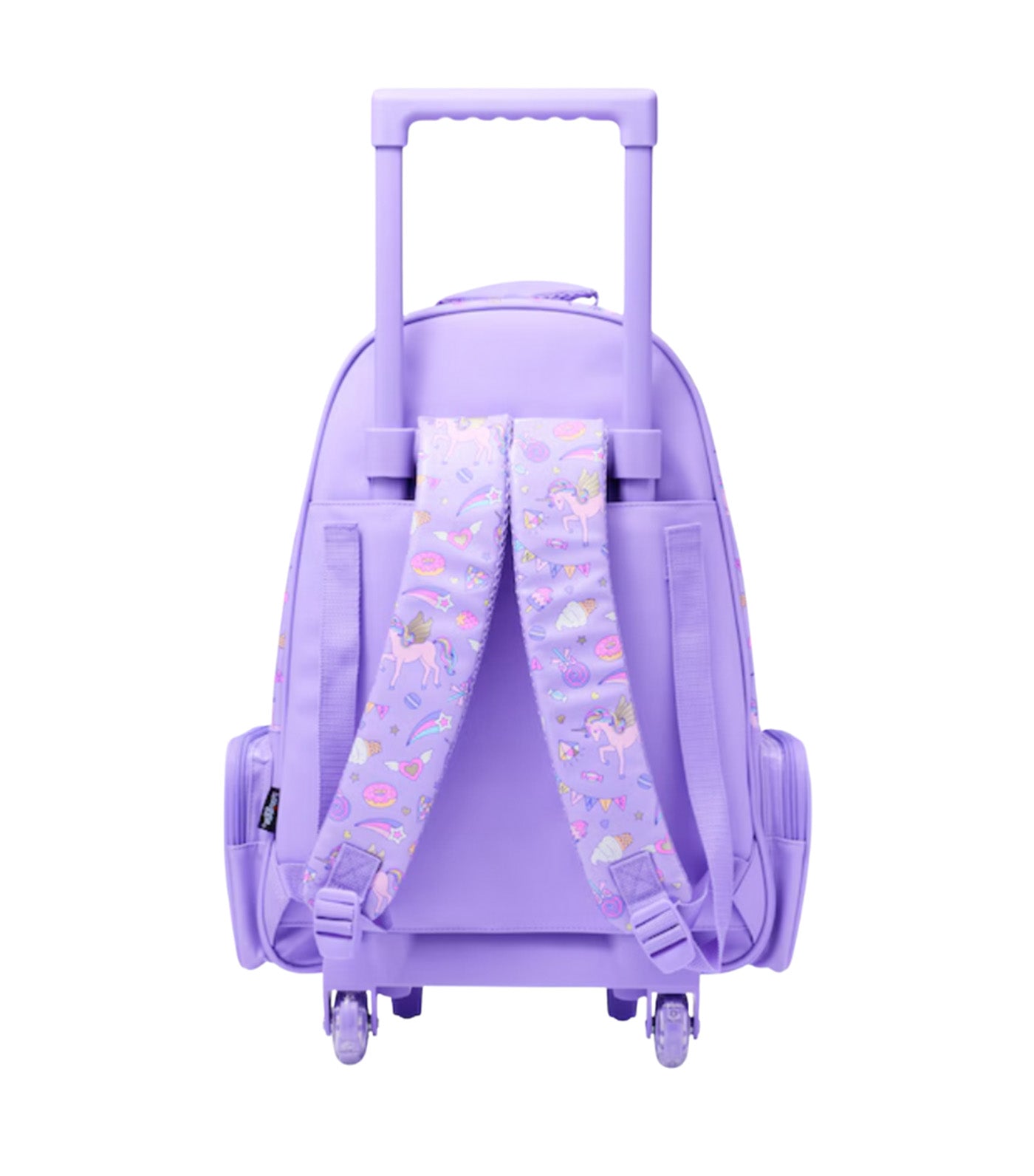 Funfair Backpack Trolley with Light Up Wheels Purple/Pink