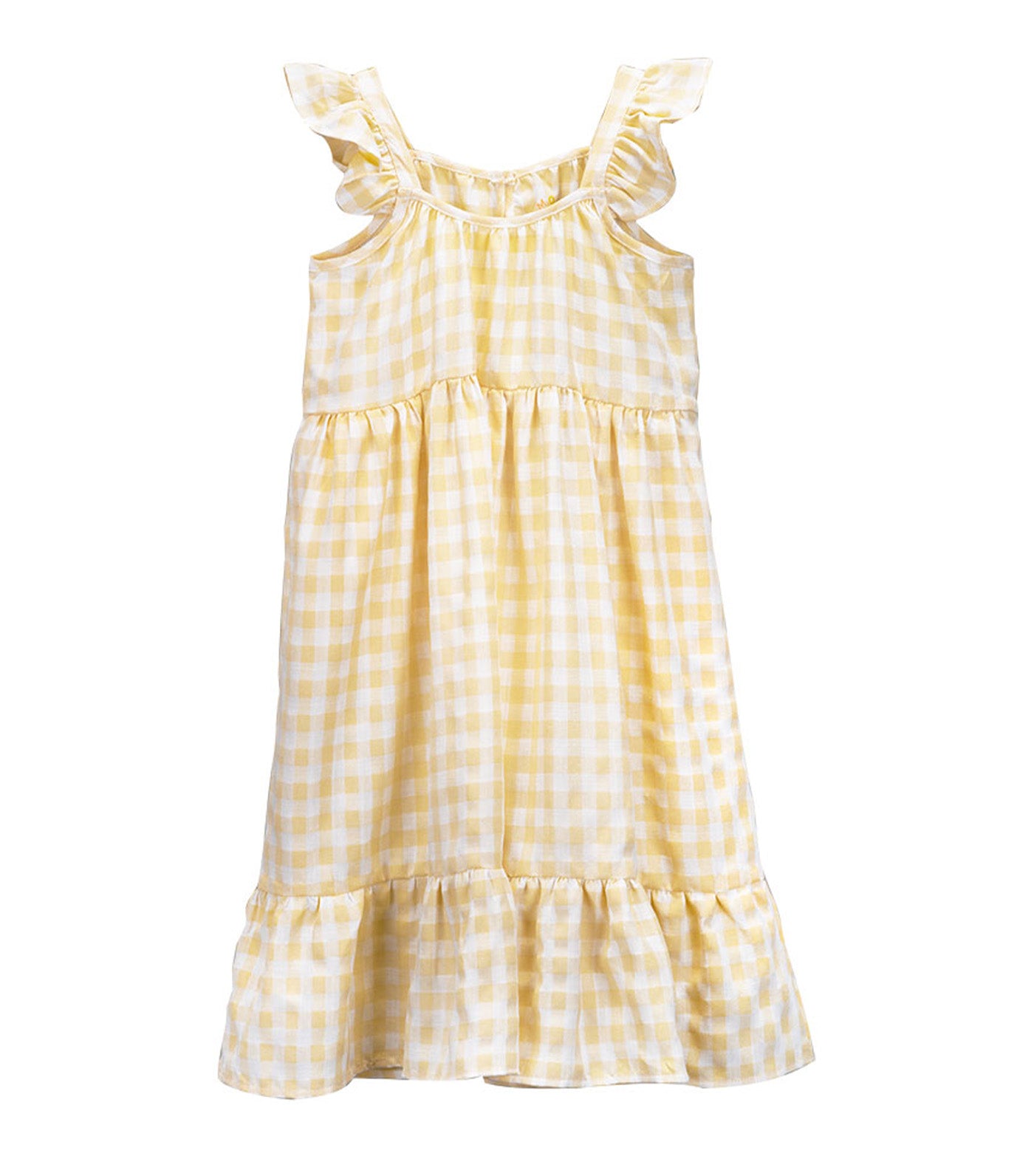 Meet My Feet Move Rio Checkered Ruffle Dress Yellow