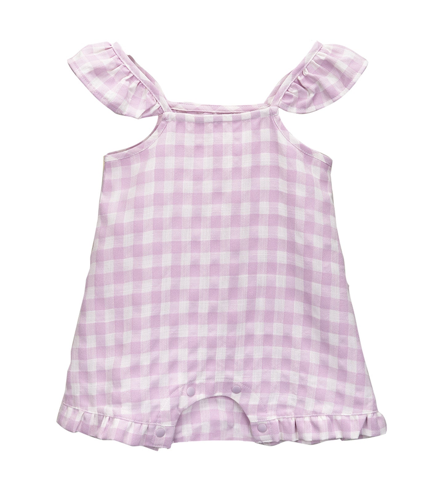 Meet My Feet Mallows Rio Checkered Ruffle Romper Purple