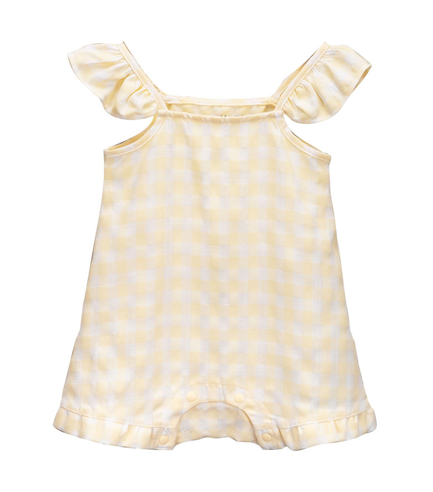 Meet My Feet Mallows Rio Checkered Ruffle Romper Yellow