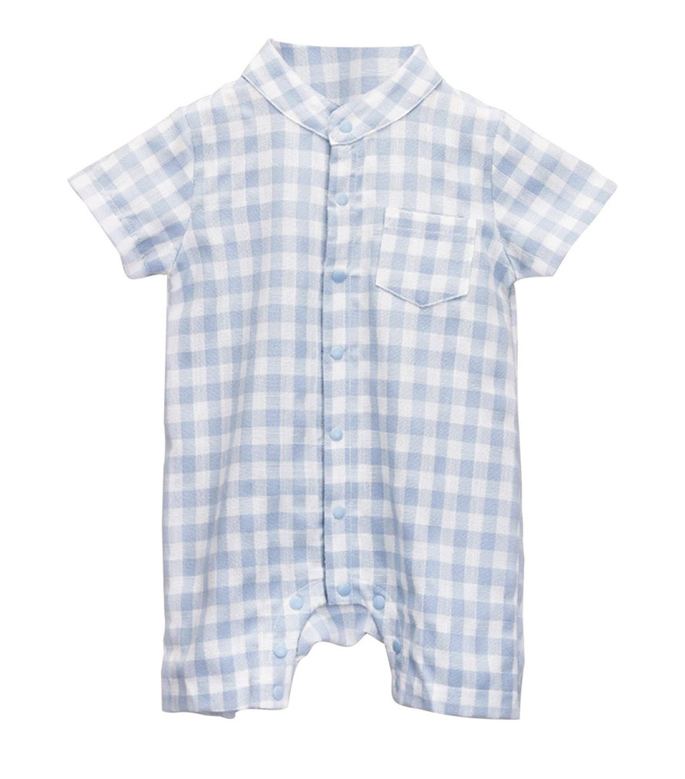 Meet My Feet Mallows Rio Checkered Romper Blue