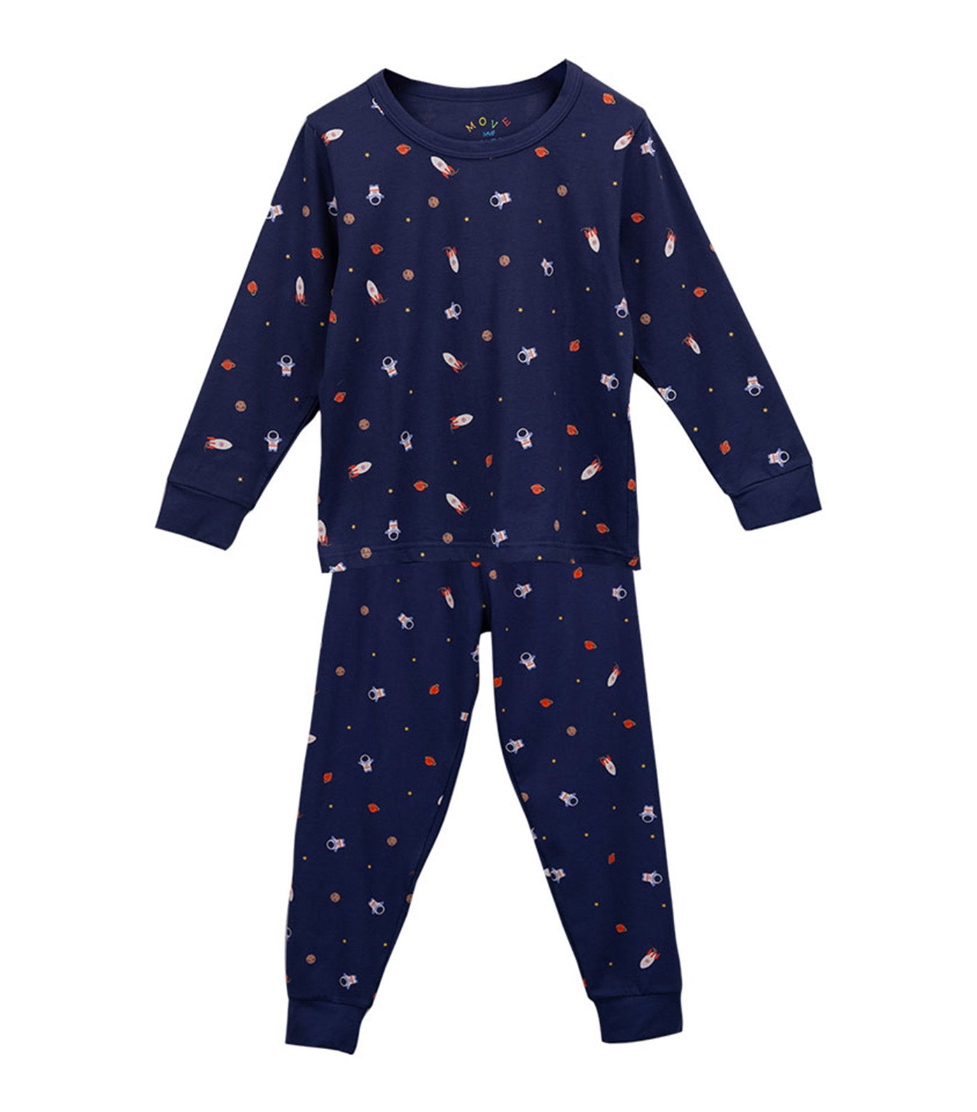 Move Astro Two-Piece Longsleeve Pajama Set Blue