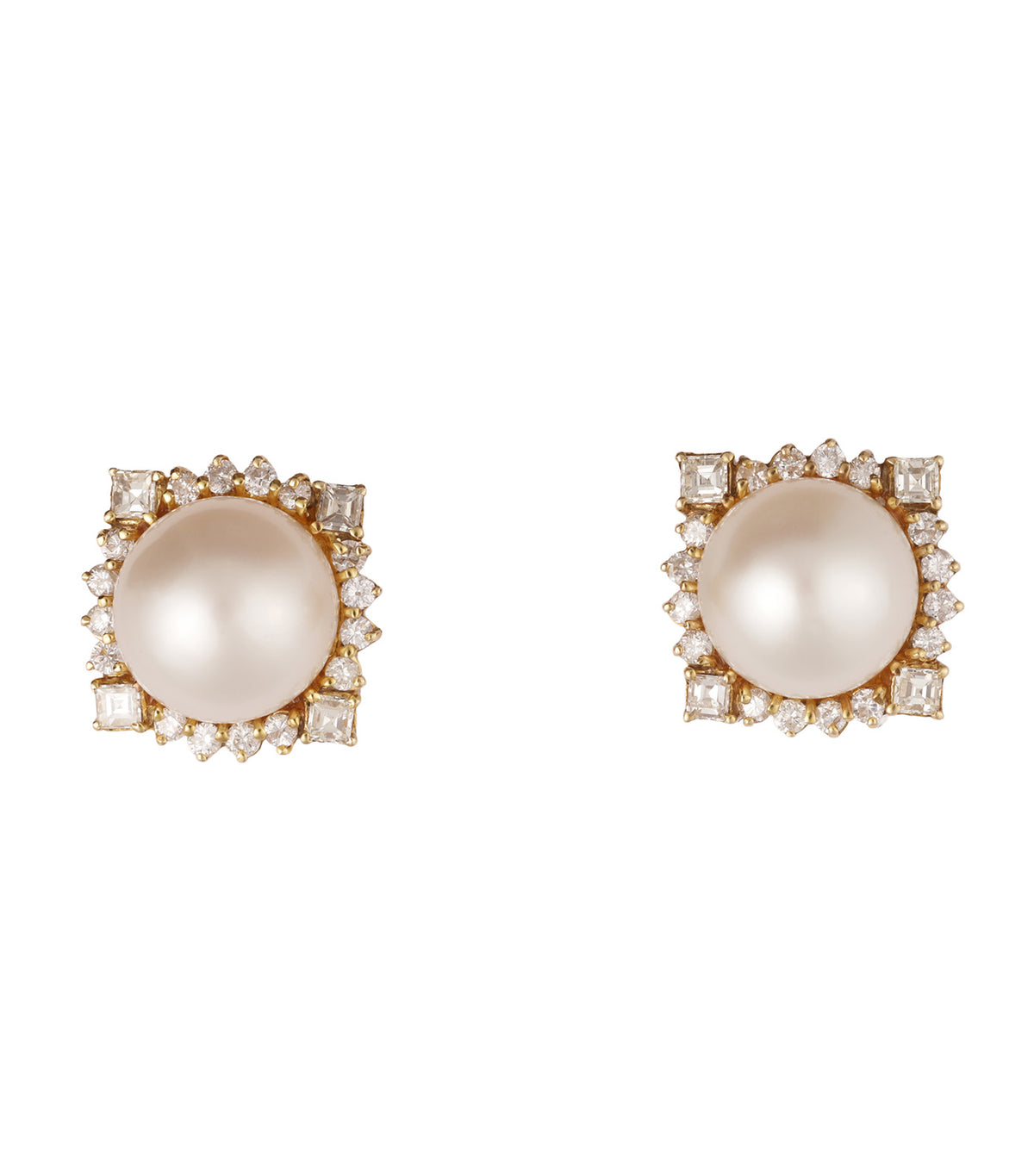 South Sea Pearl Ring and Earrings Set Yellow Gold