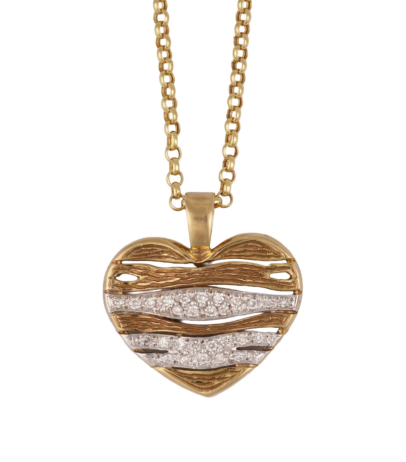 Heart Pendant Necklace Yellow Gold