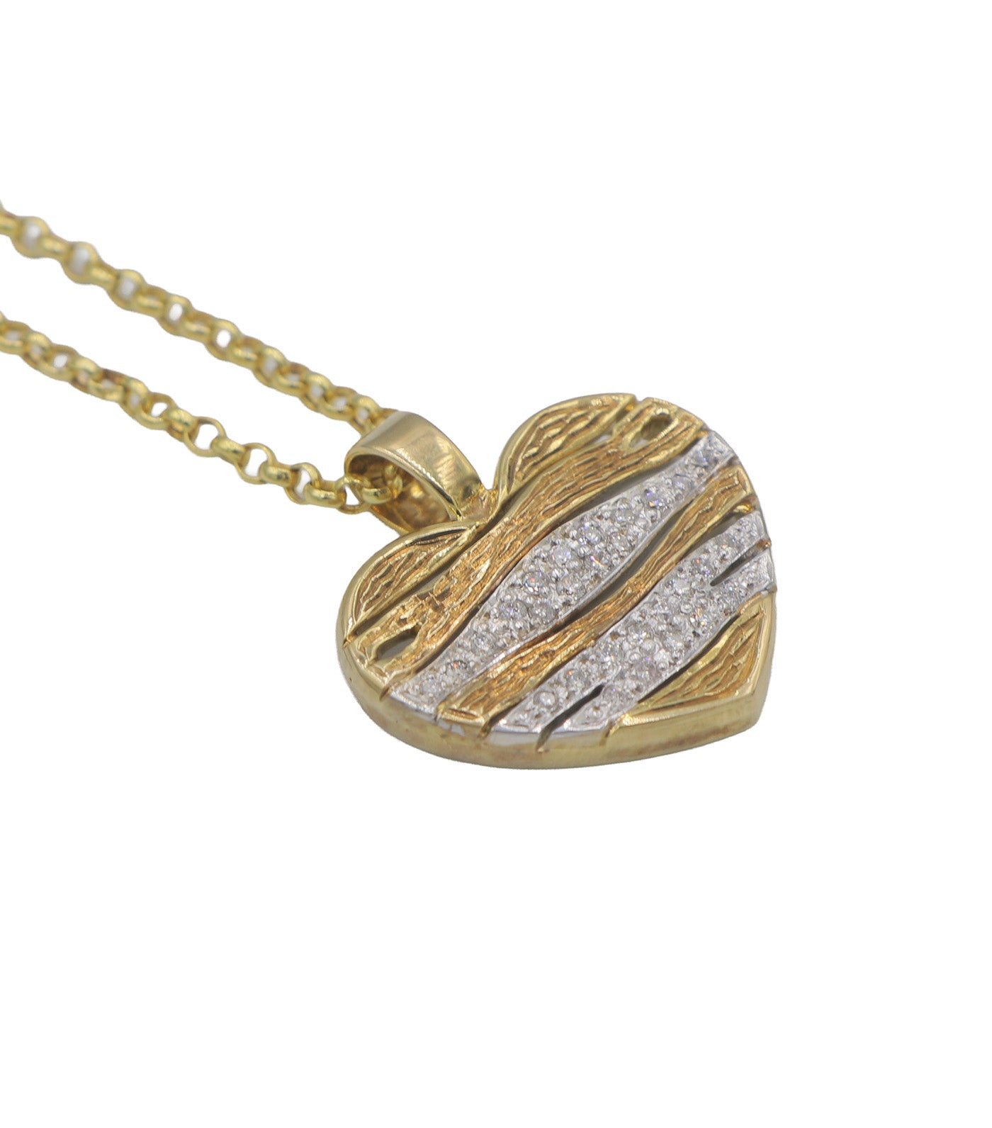Heart Pendant Necklace Yellow Gold