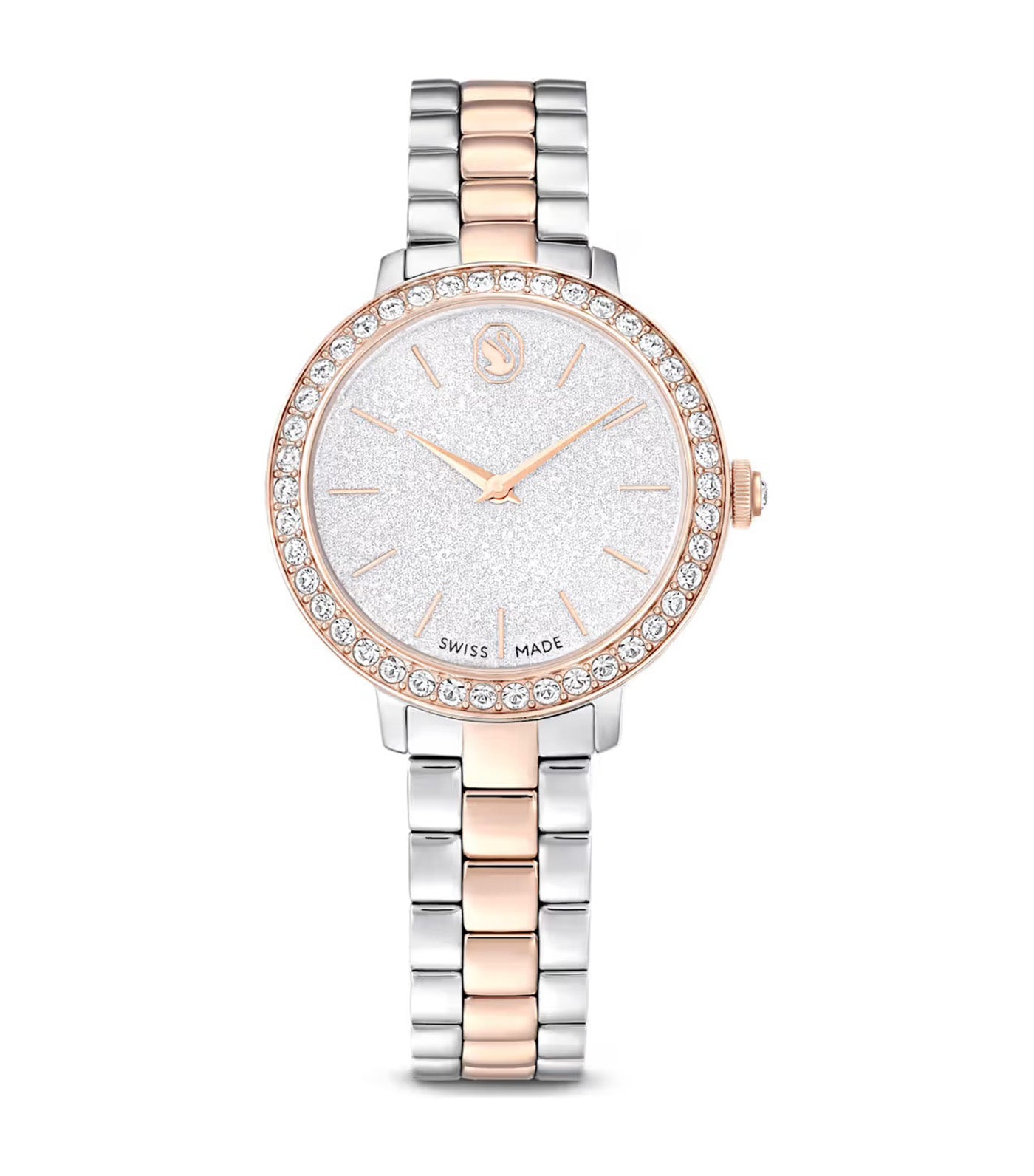 Matrix 3-Link Watch Swiss Made, Metal Bracelet, Silver Tone, Rose Gold-Tone Finish Multi