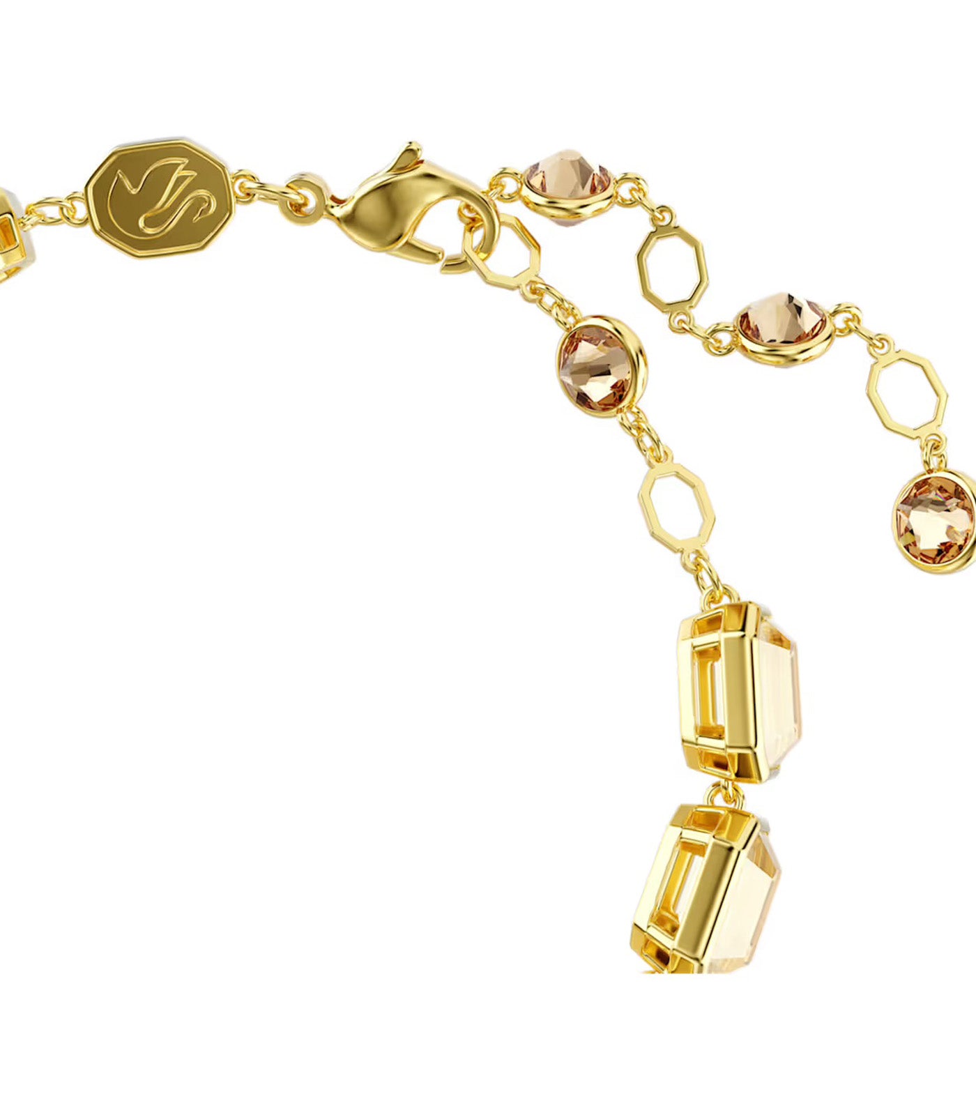 Millenia Tennis Bracelet Octagon Cut, Gold-Tone Plated, Caramel