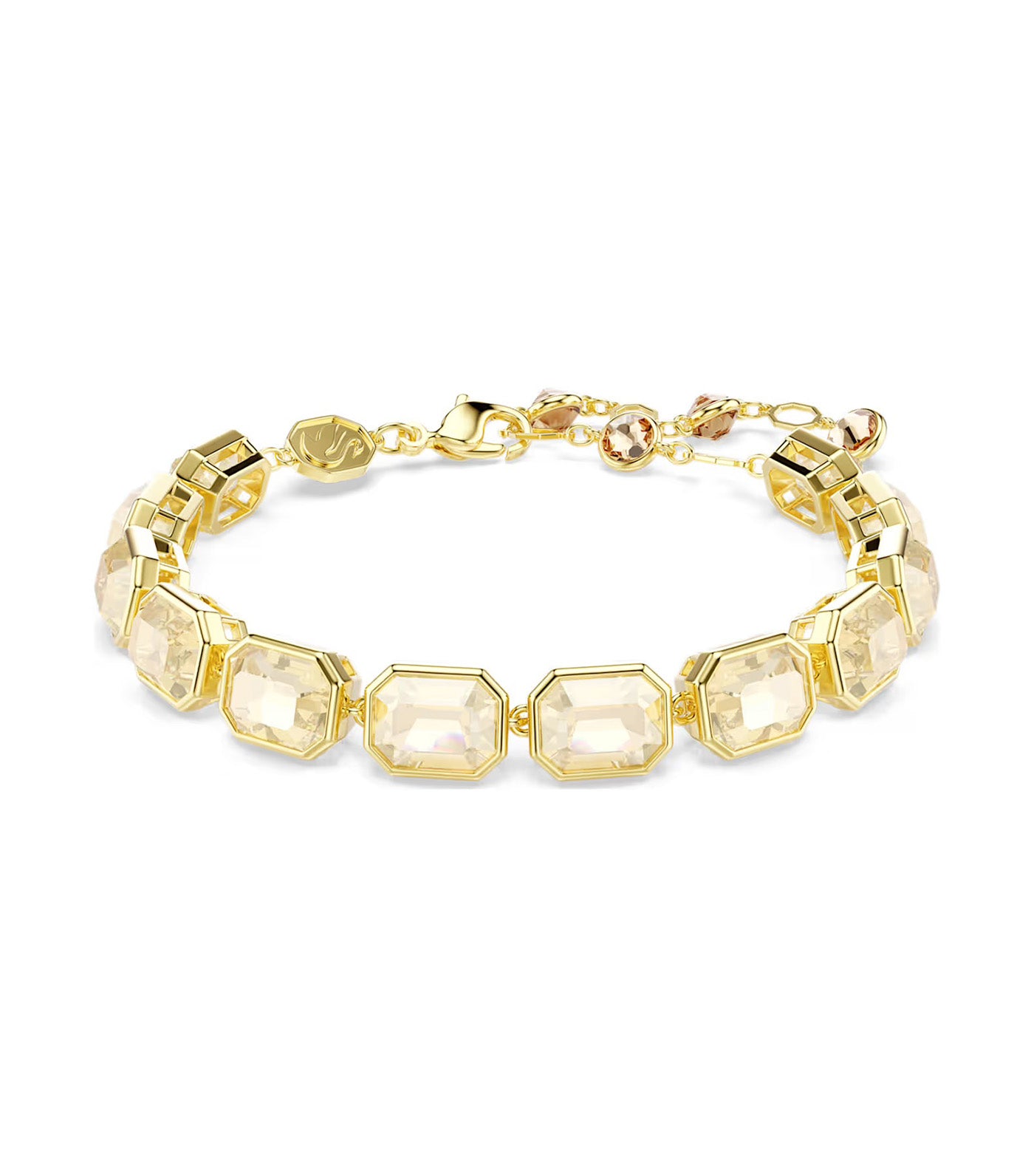 Millenia Tennis Bracelet Octagon Cut, Gold-Tone Plated, Caramel