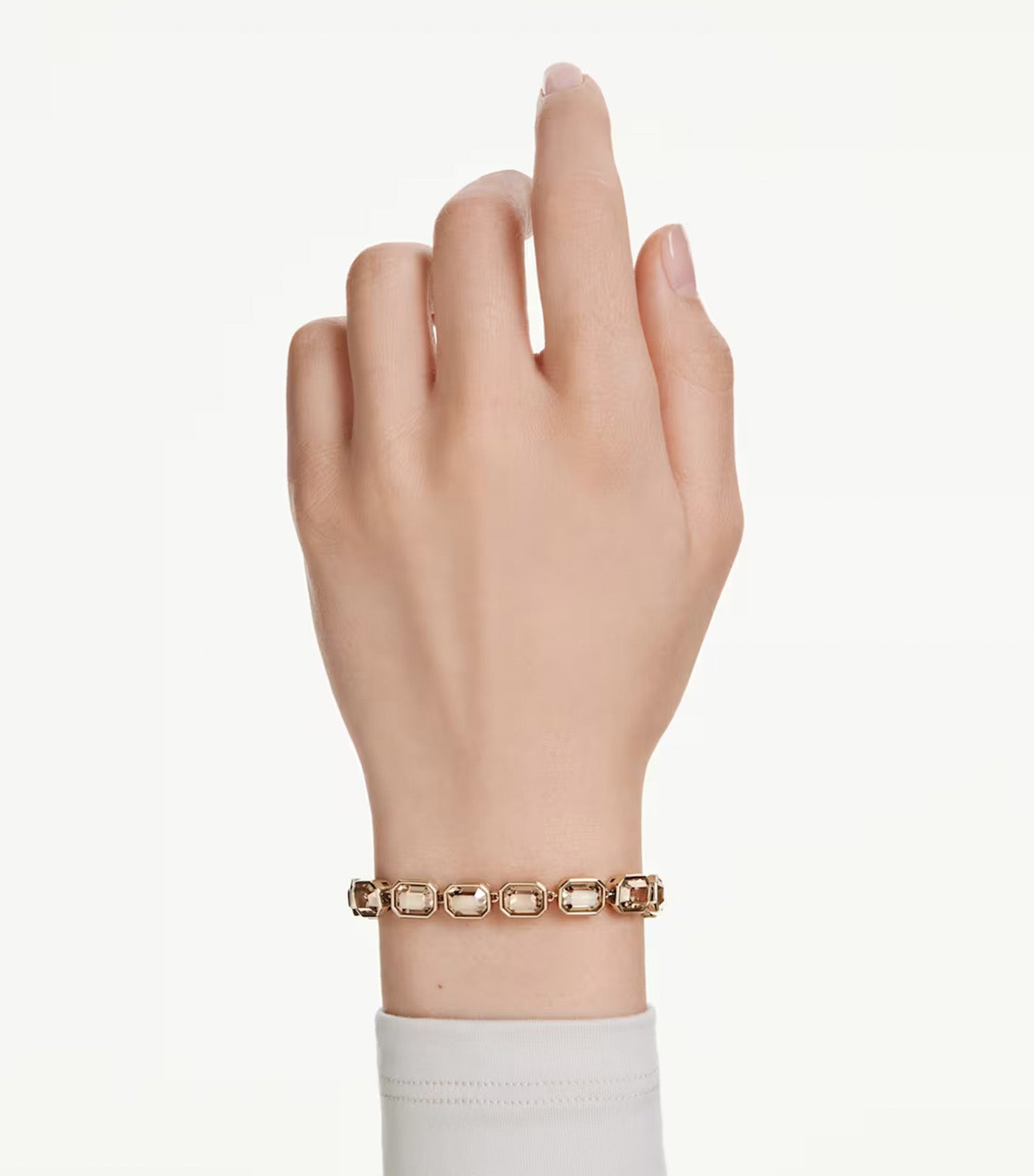 Millenia Tennis Bracelet Octagon Cut, Gold-Tone Plated, Caramel