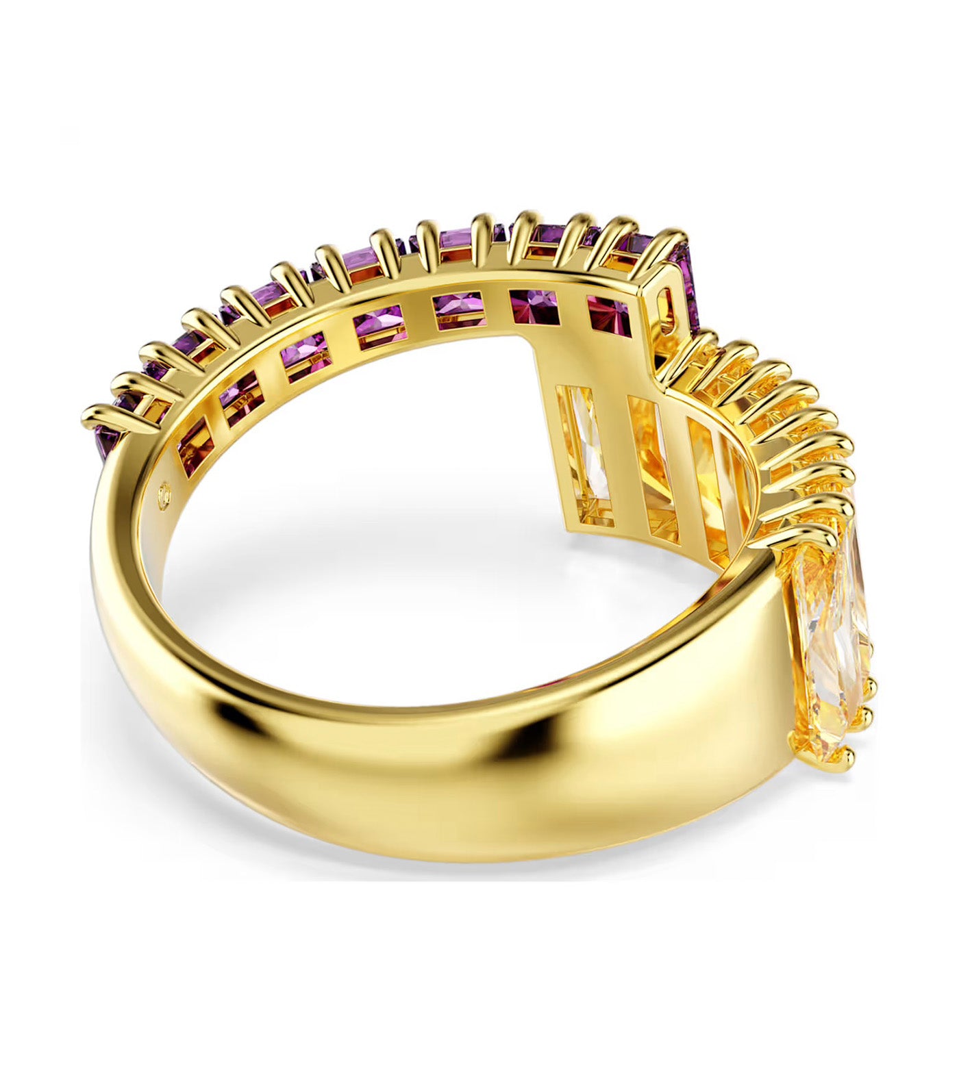 Matrix Ring Mixed Cuts, Gold-Tone Plated, Purple