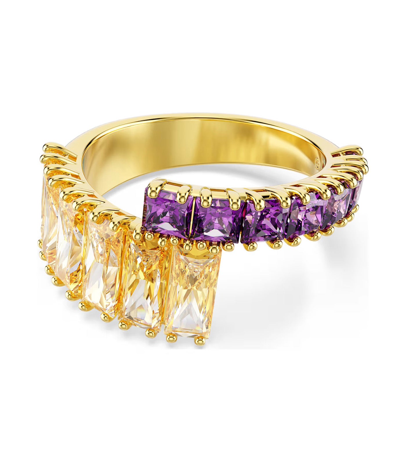 Matrix Ring Mixed Cuts, Gold-Tone Plated, Purple