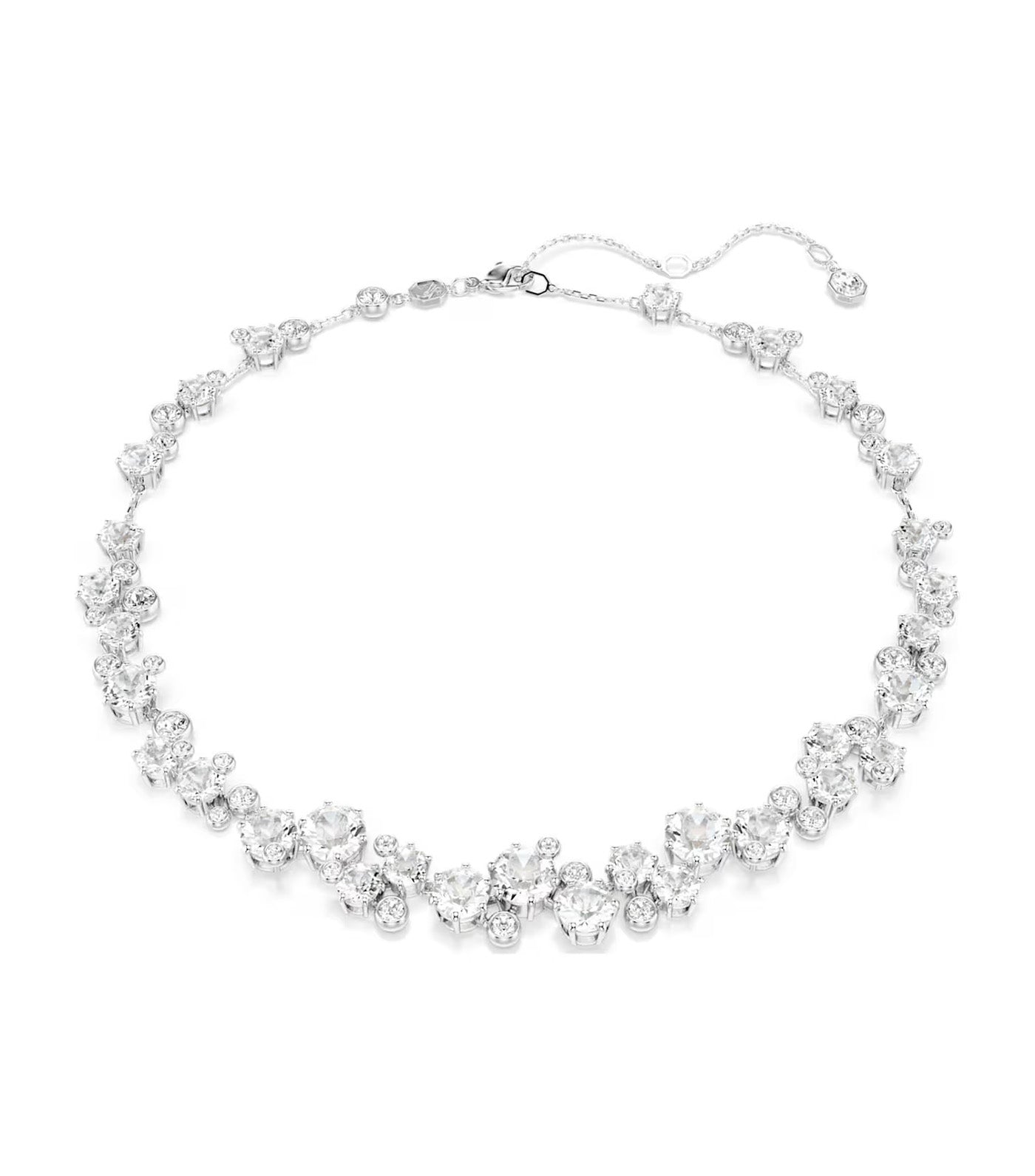 Constella Necklace Round Cut, White, Rhodium Plated, White