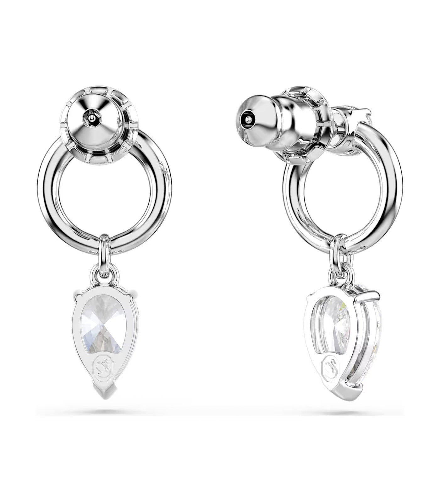Mesmera Drop Earrings Mixed Cuts, Rhodium Plated, White