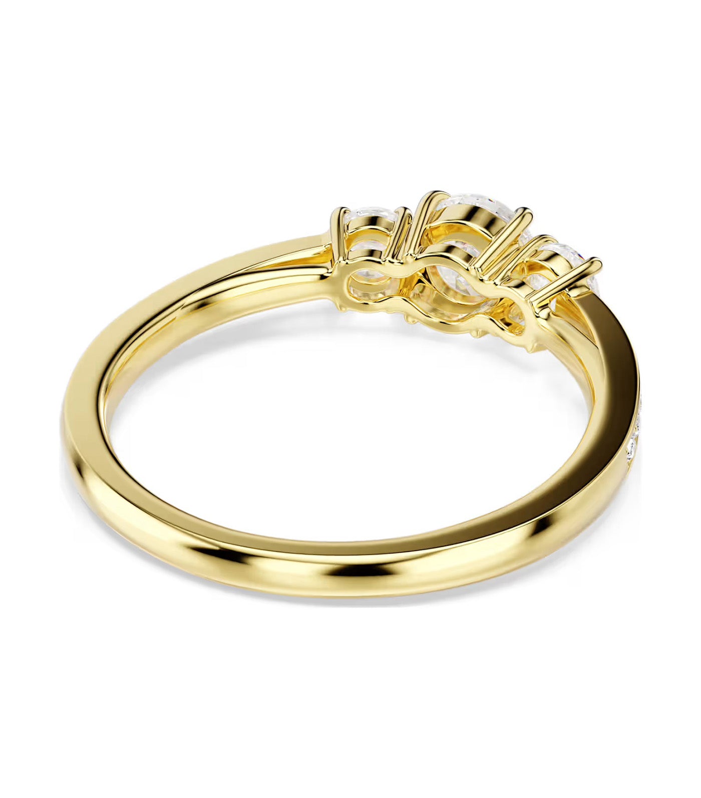 Stilla Attract Ring Round Cut, Gold-Tone Plated, White