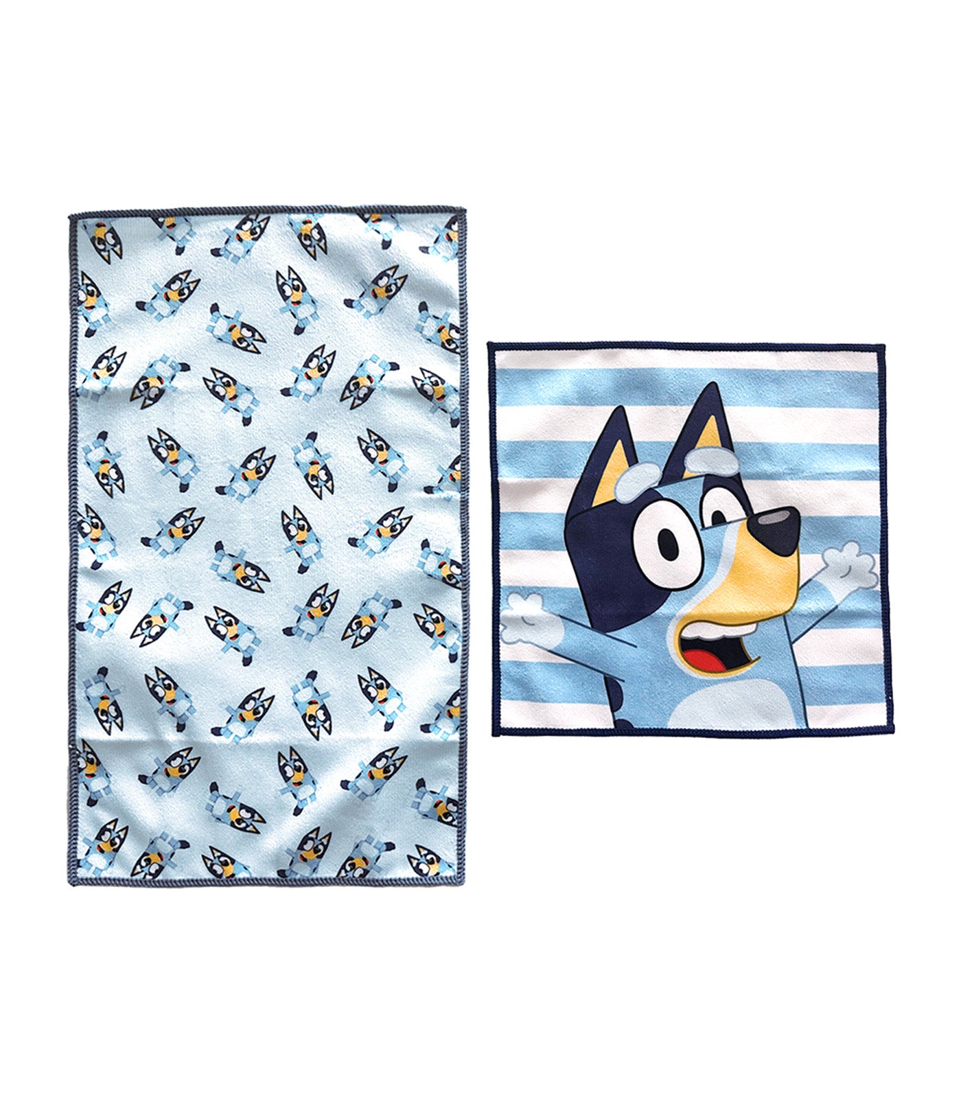 2-Piece Totsafe Bluey Core Stripes & Pattern Face & Hand Towel Set