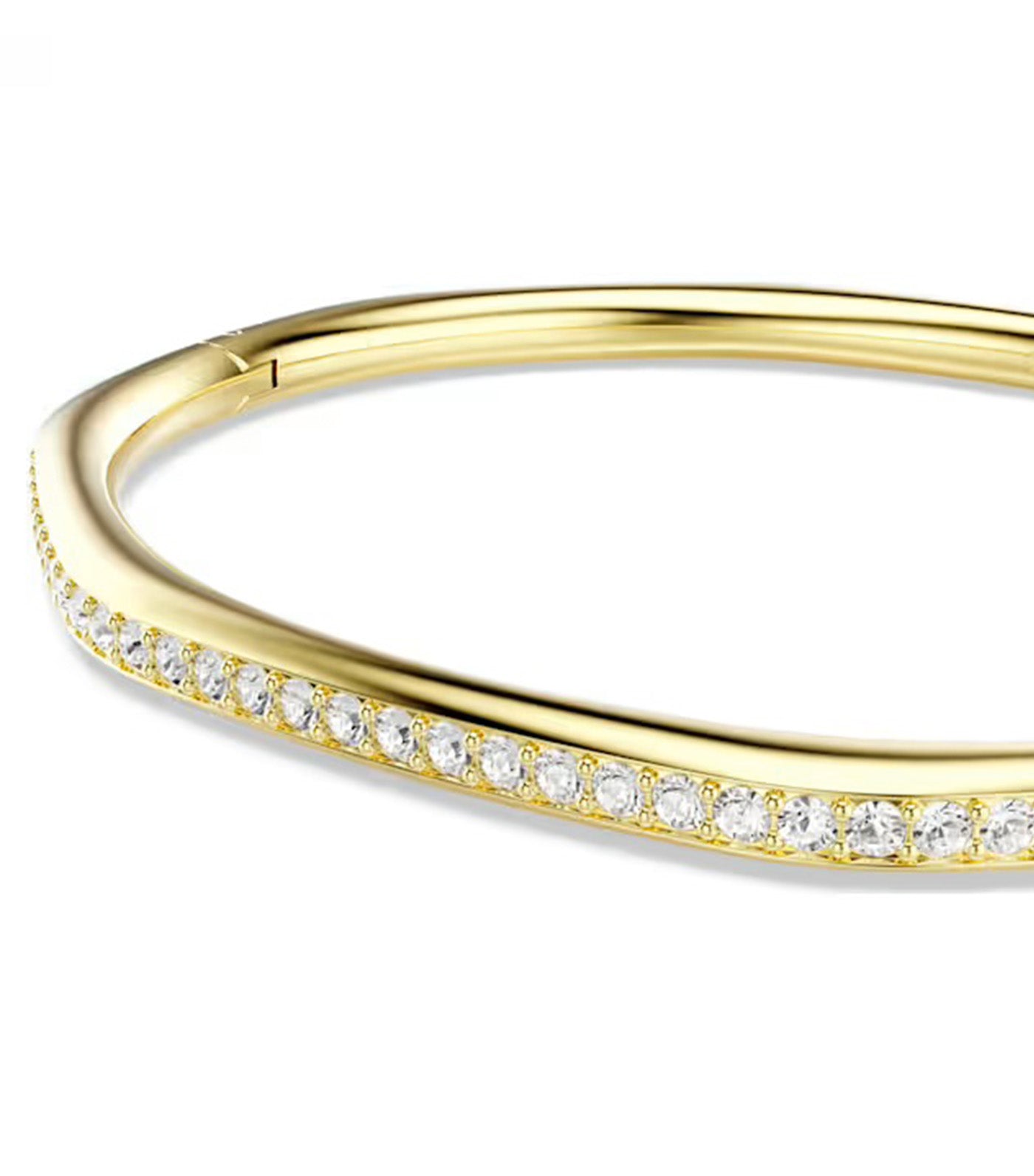 Dextera Bangle Octagon Shape, Round Cut, White, Gold-Tone Plated