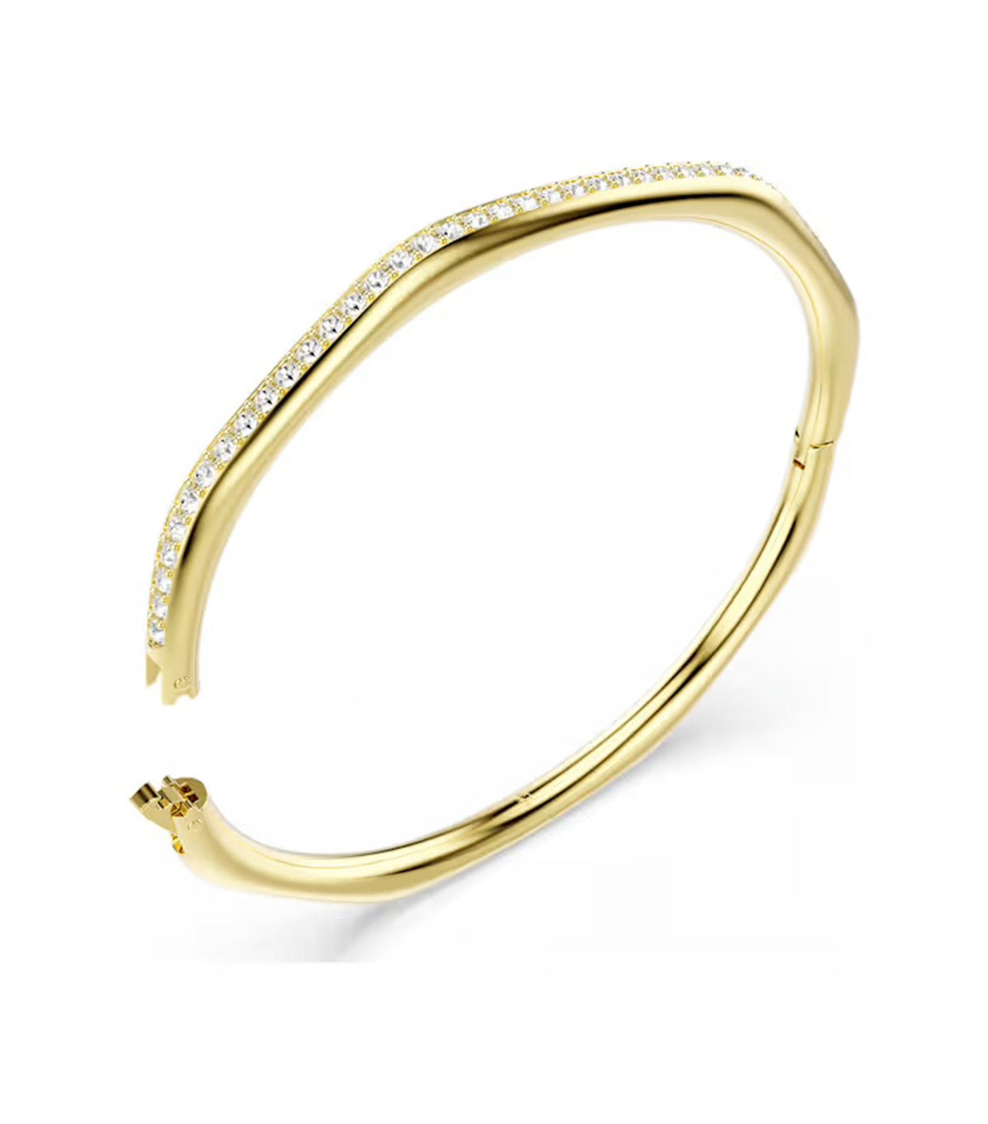 Dextera Bangle Octagon Shape, Round Cut, White, Gold-Tone Plated