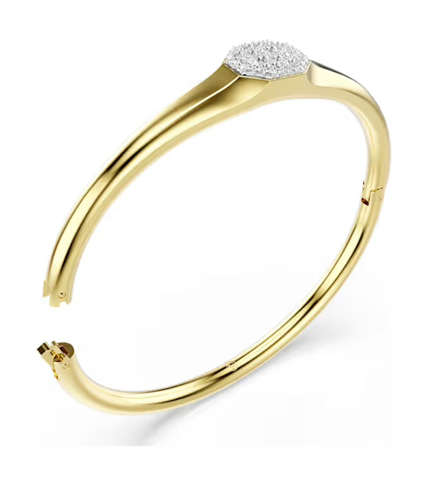 Dextera Bangle Round Cut, White, Gold-Tone Plated
