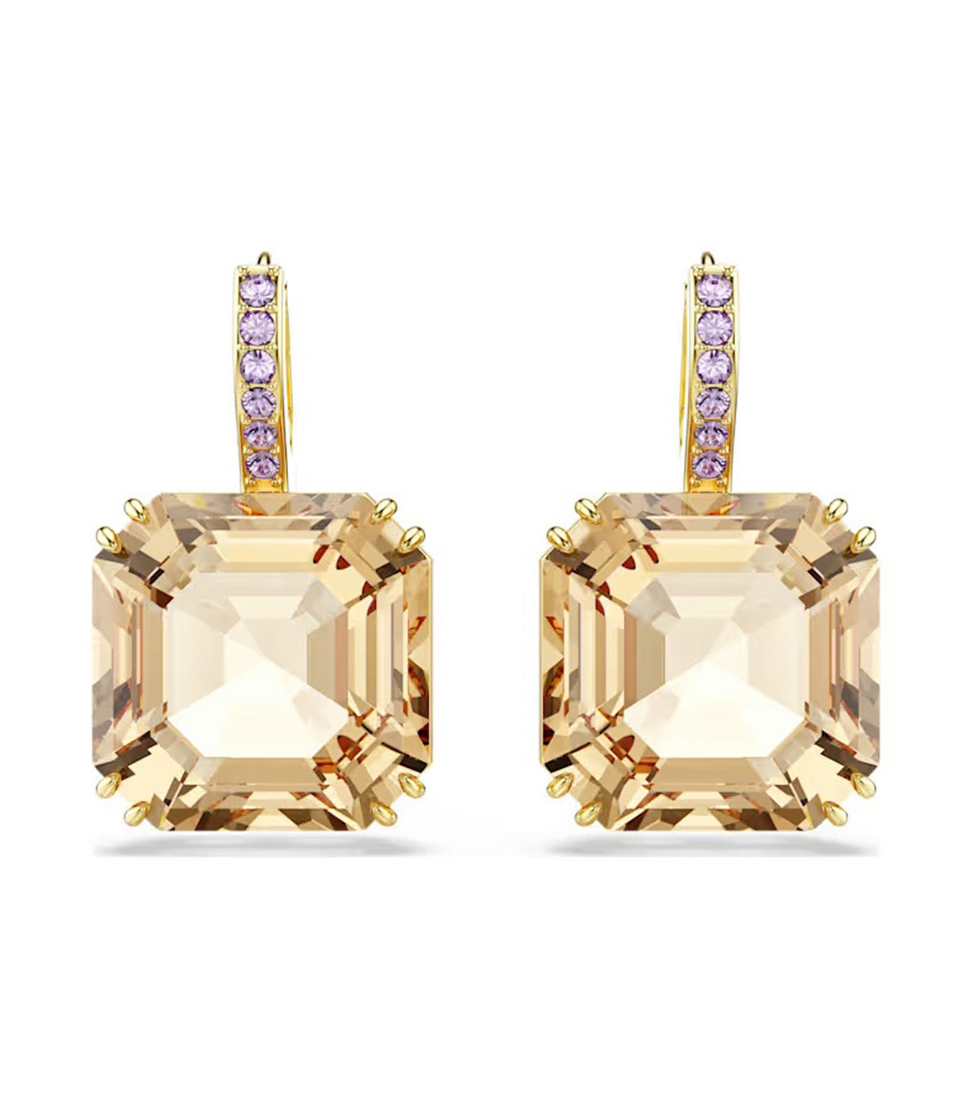 Millenia Drop Earrings Mixed Cuts, Caramel, Gold-Tone Plated
