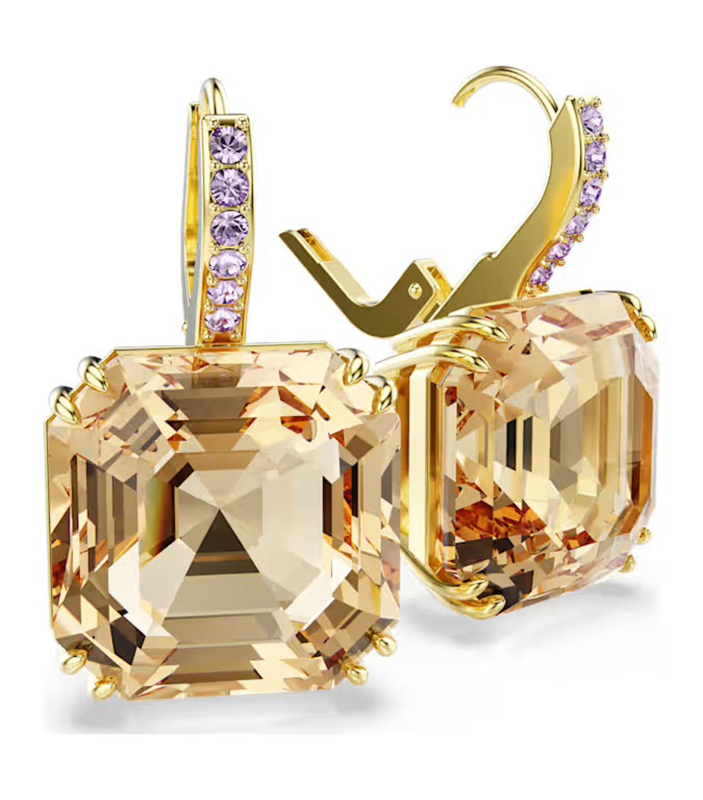 Millenia Drop Earrings Mixed Cuts, Caramel, Gold-Tone Plated