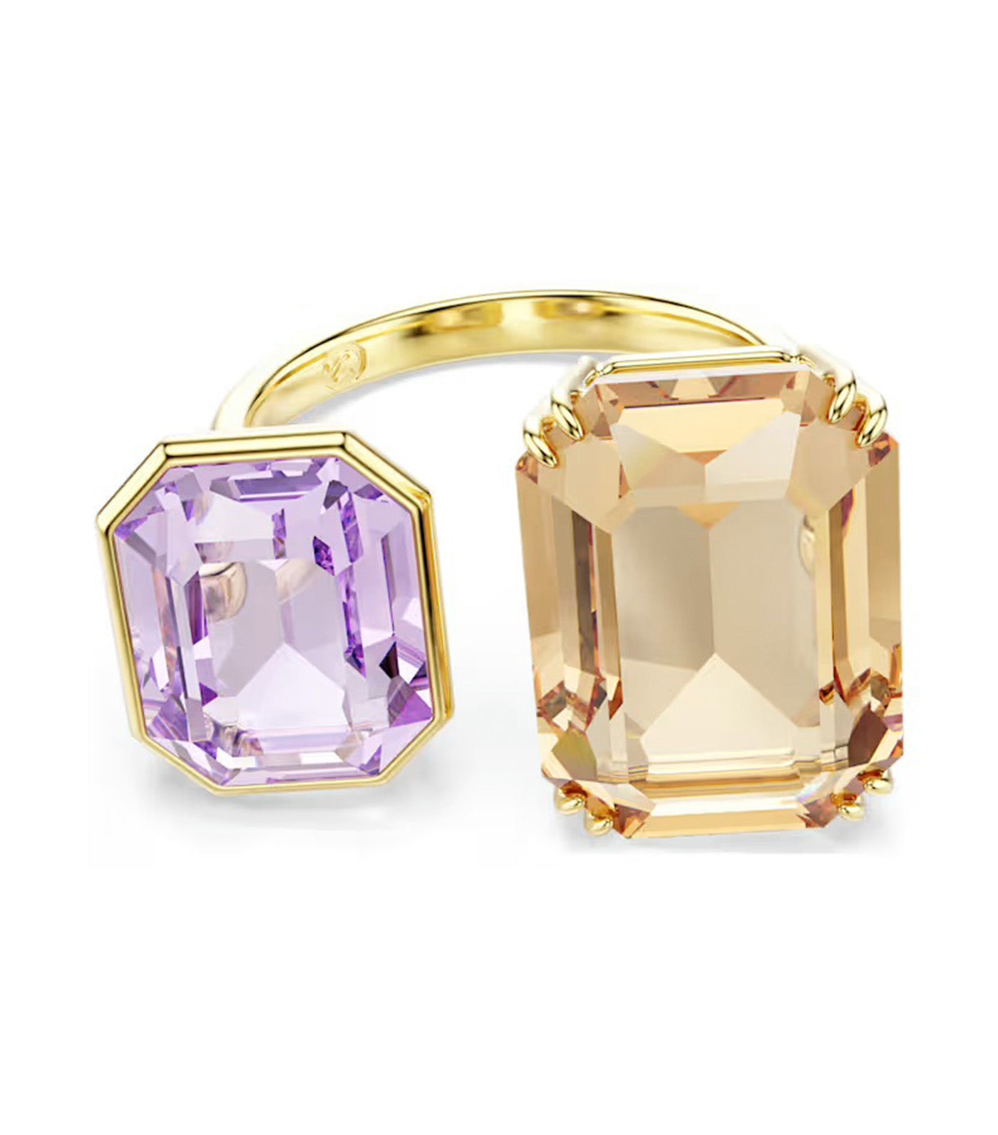Millenia Open Ring Octagon Cut, Multicolored, Gold-Tone Plated