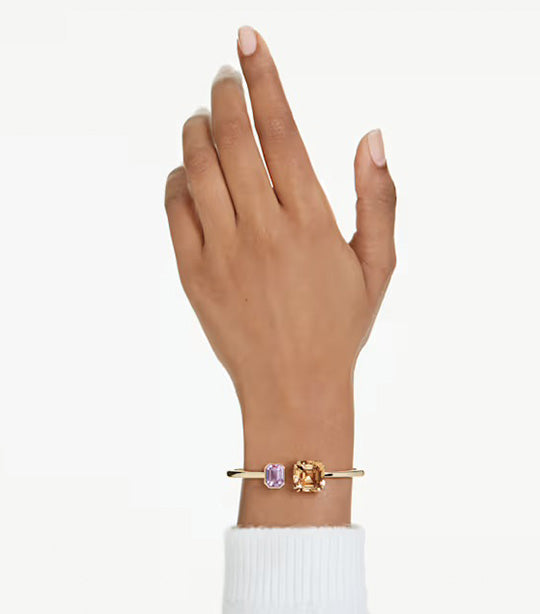 Millenia Bangle Octagon Cut, Gold-Tone Plated, Multicolored