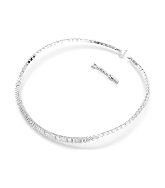 Matrix Necklace Baguette Cut, Rhodium Plated, White