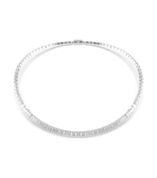 Matrix Necklace Baguette Cut, Rhodium Plated, White