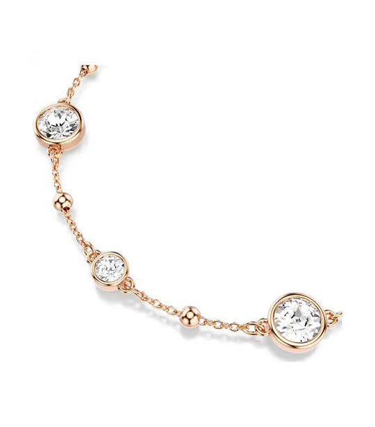 Imber Bracelet Round Cut, White, Rose Gold-Tone Plated