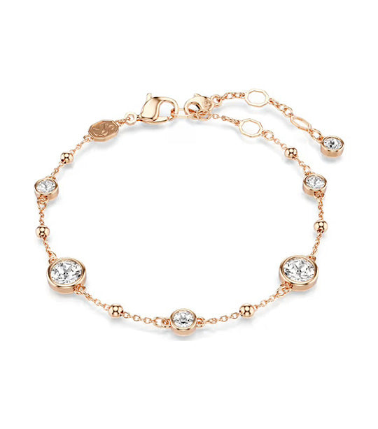 Imber Bracelet Round Cut, White, Rose Gold-Tone Plated