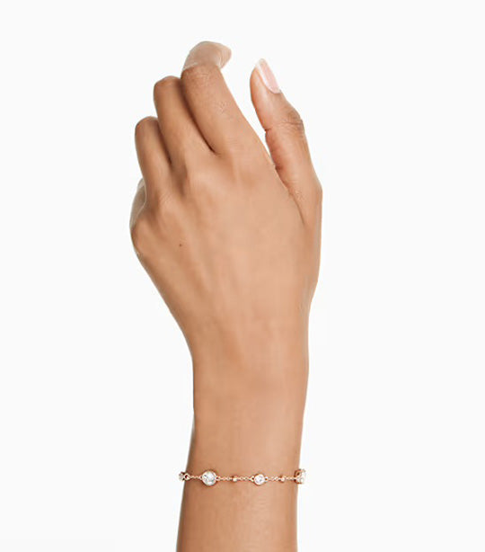 Imber Bracelet Round Cut, White, Rose Gold-Tone Plated
