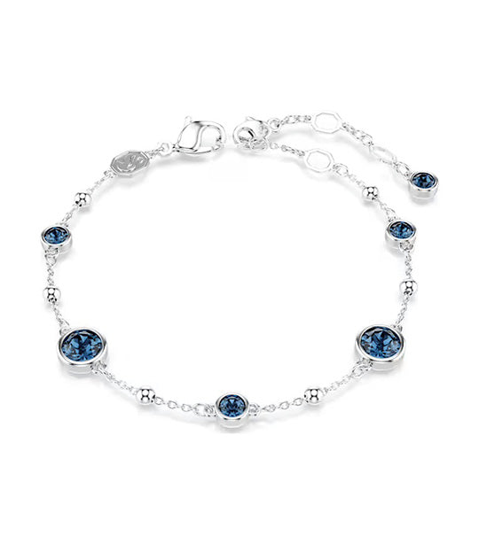 Imber Bracelet Round Cut, Blue, Rhodium Plated