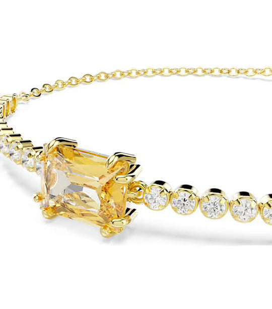 Matrix Tennis Bracelet Mixed Cuts, Caramel, Gold-Tone Plated