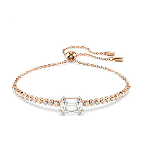 Matrix Bracelet Mixed Cuts, White, Rose Gold-Tone Plated