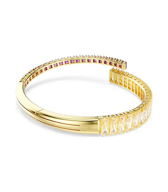 Matrix Bangle Mixed Cuts, Multicolored, Gold-Tone Plated
