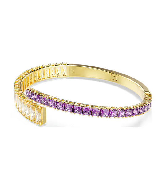 Matrix Bangle Mixed Cuts, Multicolored, Gold-Tone Plated